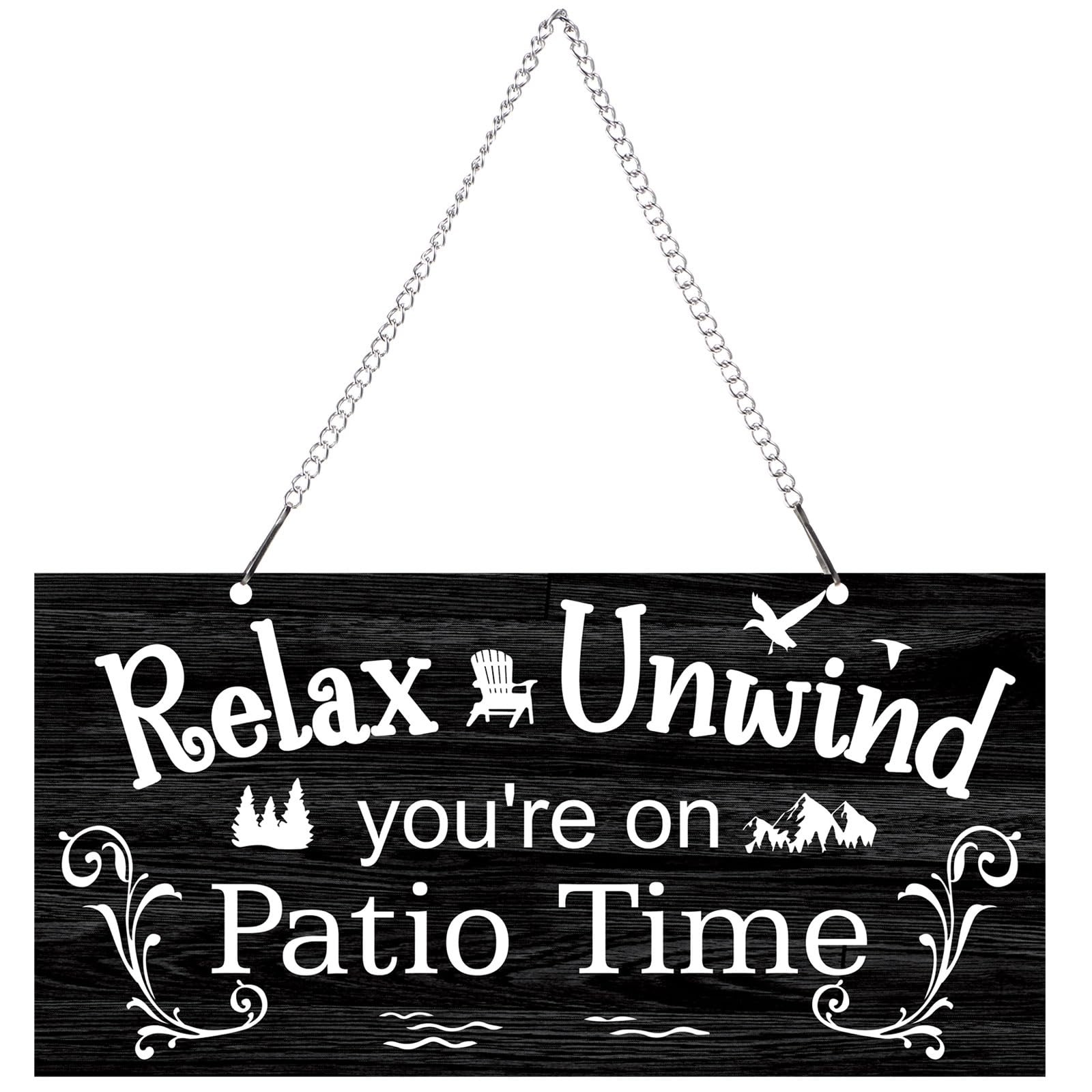 Rustic Metal Patio Sign Outdoor Wall Decor Farmhouse Hanging Porch Garden Art