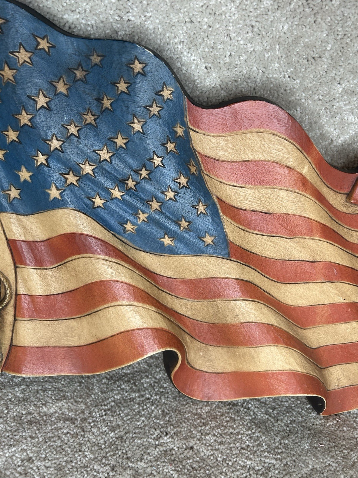 Vintage Retro Burwood Products Co 1971 American Flag Wall Hanging Americana