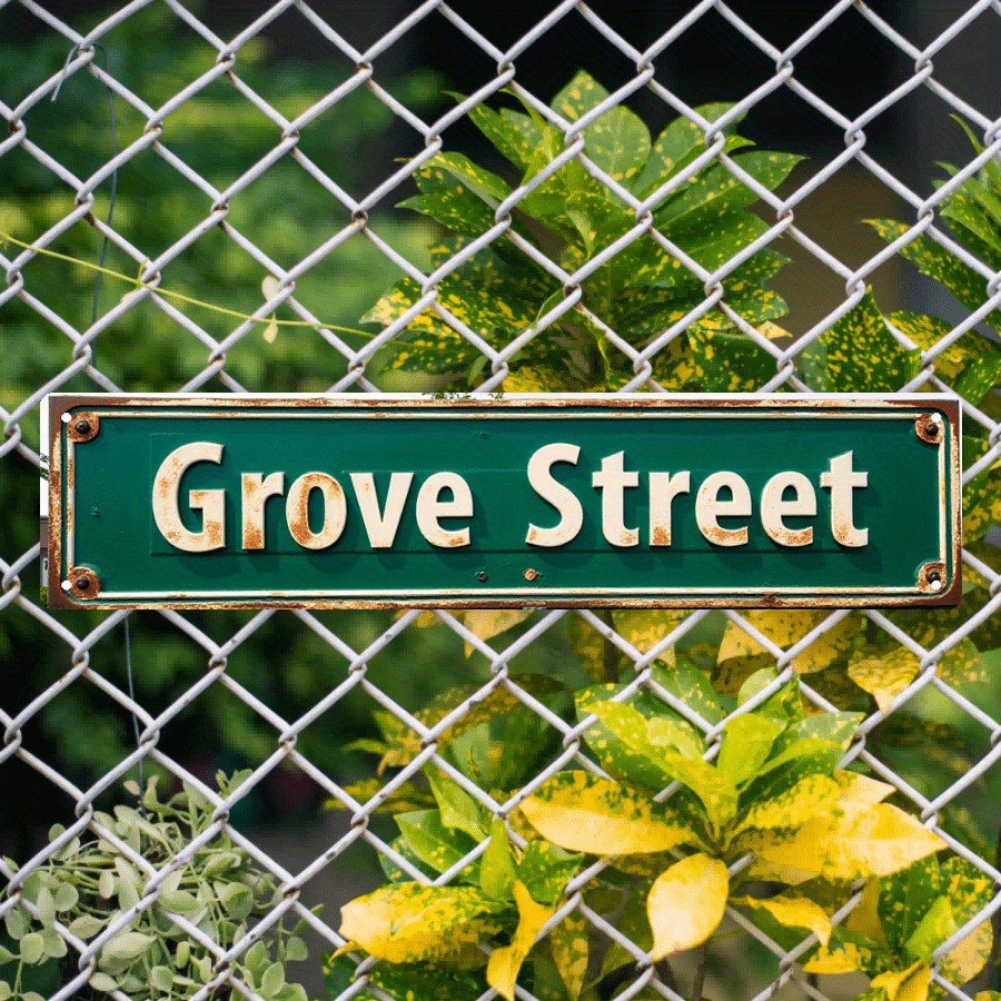 GTA San Andreas Grove Street Retro Metal Tin Sign Gamers Decor Collectible Gift