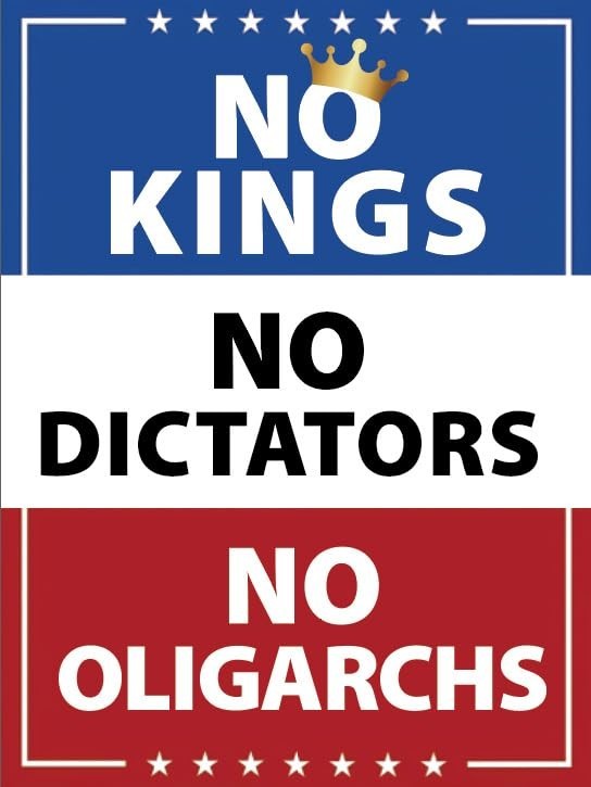 No Kings In America Sign No Kings No Dictators Protest Sign Double Sided Corr…