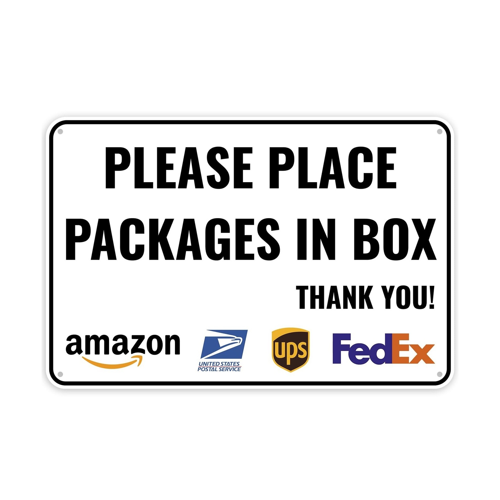 1PC Delivery Sign For Packages – Please Place Packages In Box, 12 x 8 Inches …