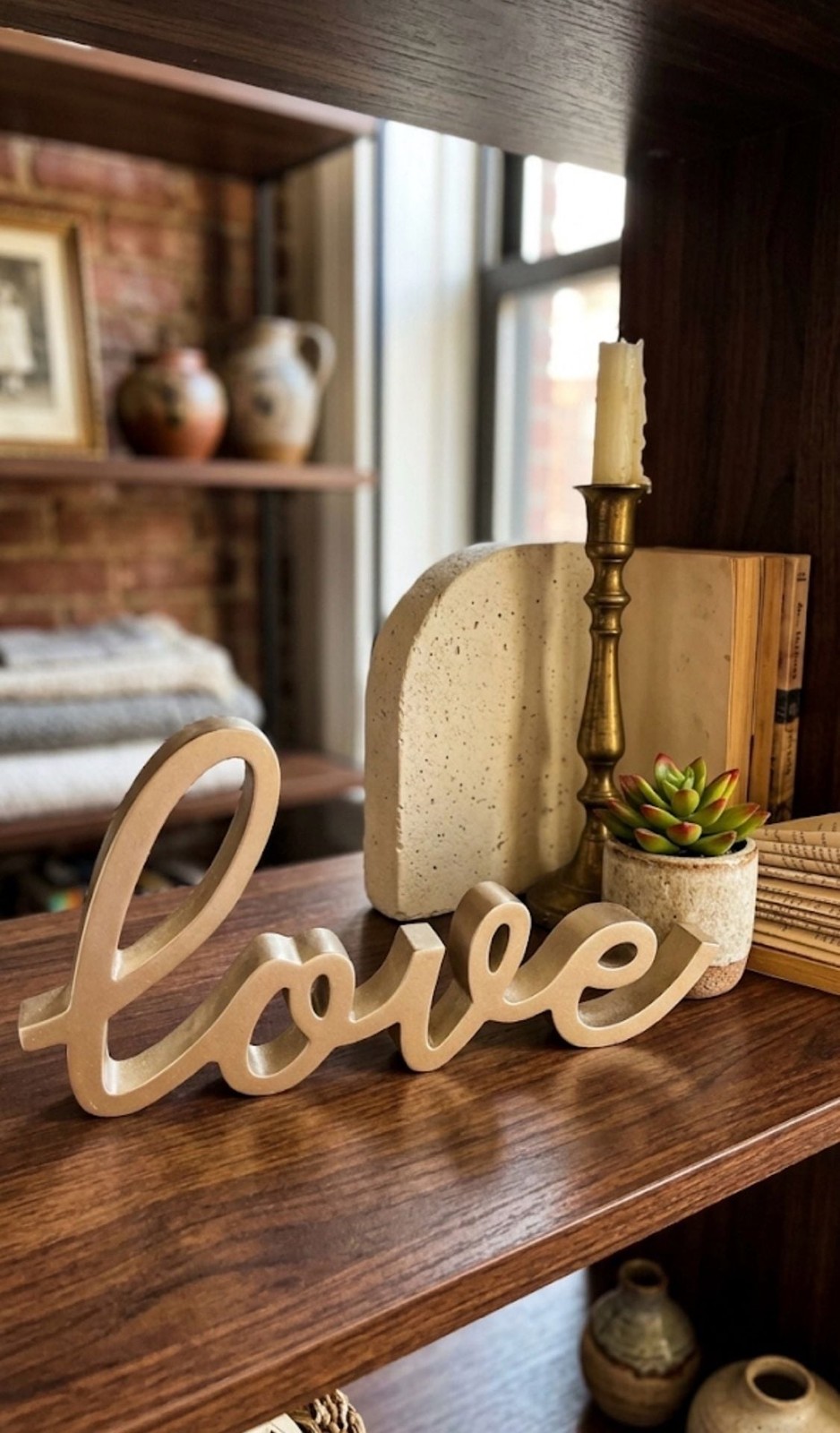 Gold Script Love Decorative Tabletop Sign