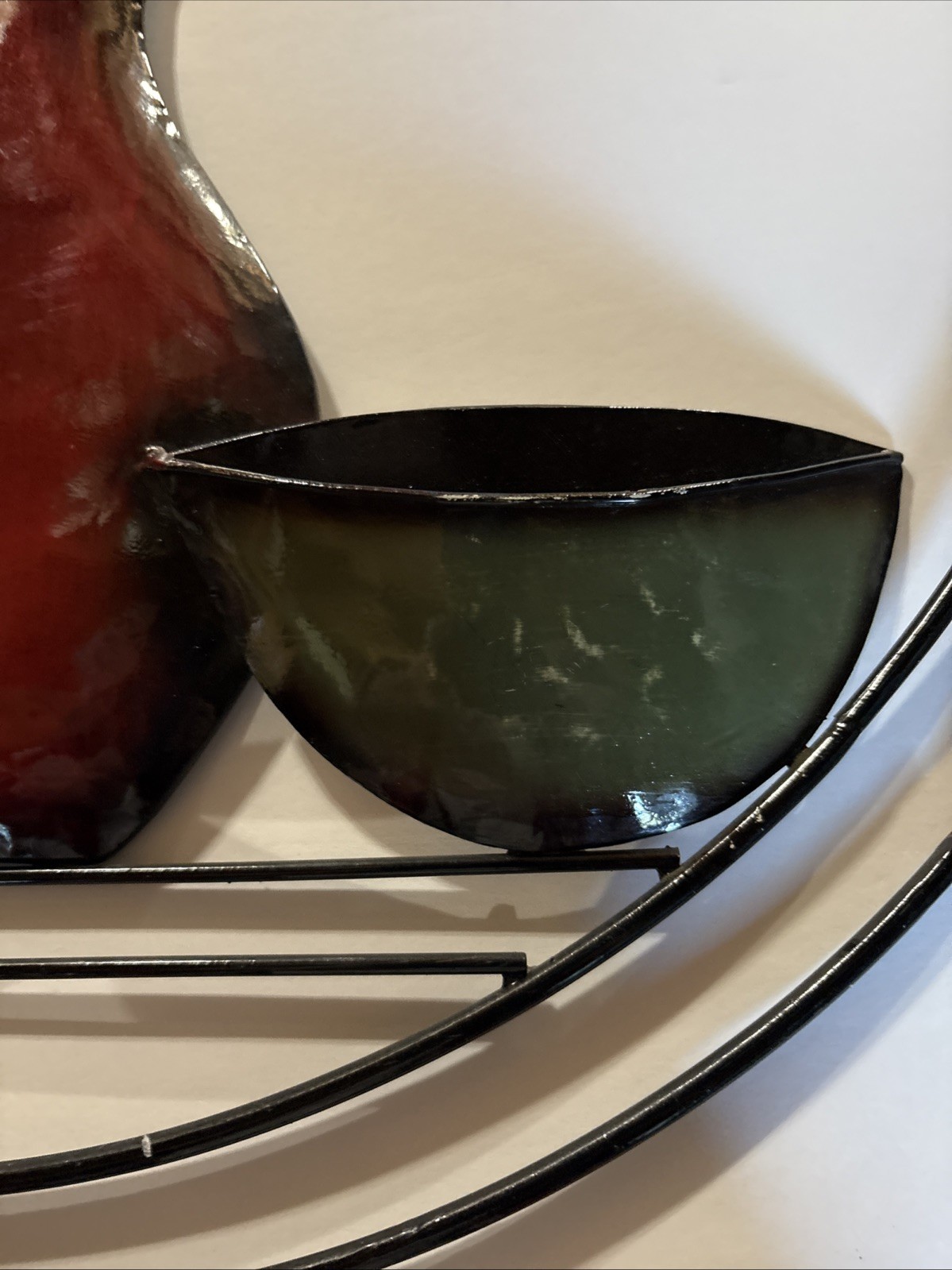 Black Metal Abstract Wall Decor Ring with Vase Details