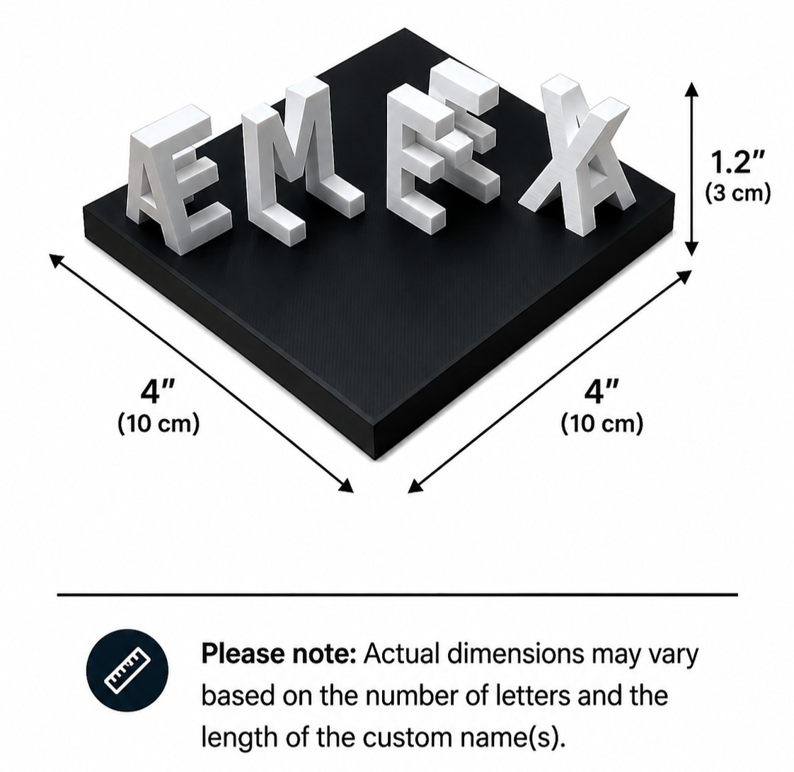 Personalized Dual Name Optical Illusion Sign Custom 3D Printed Decor Ambigram