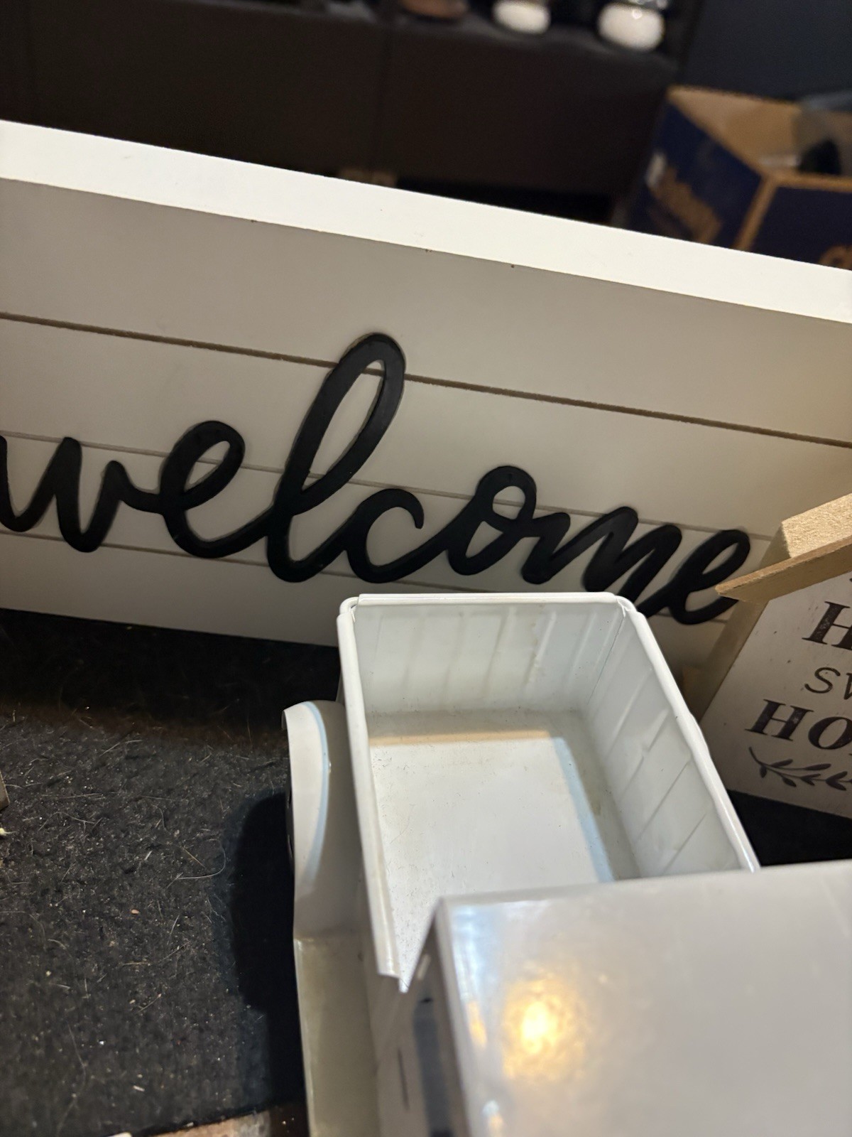 Black And White Decor Sign Lot Truck Home Sweet Home