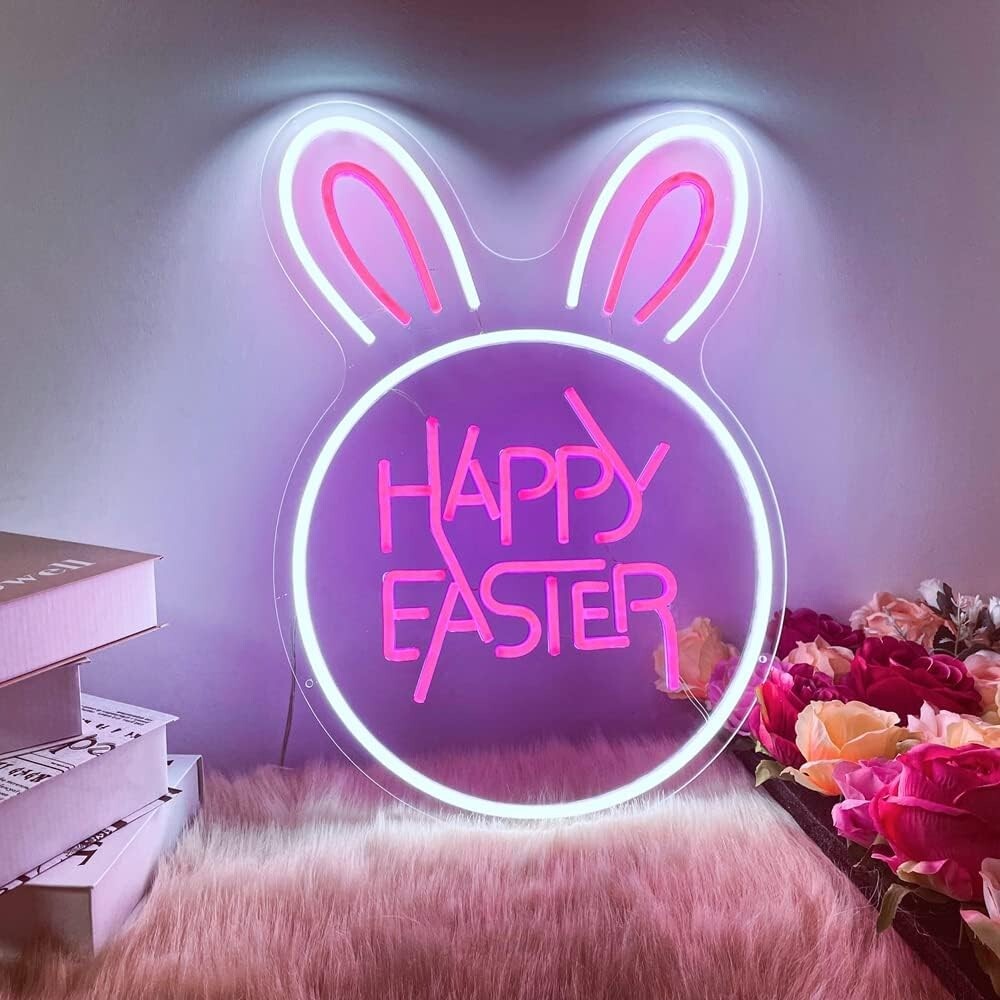 Happy Easter LED Light – Custom Neon Sign for Easter Brunch & Party Decorations