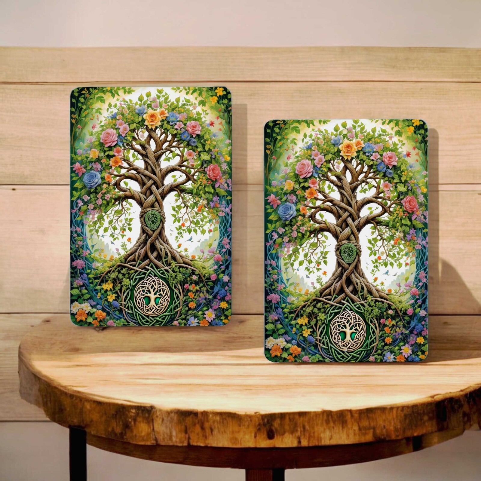 Celtic Tree of Life Metal Wall Art 8×12 Inch Vibrant Floral Design Irish Decor