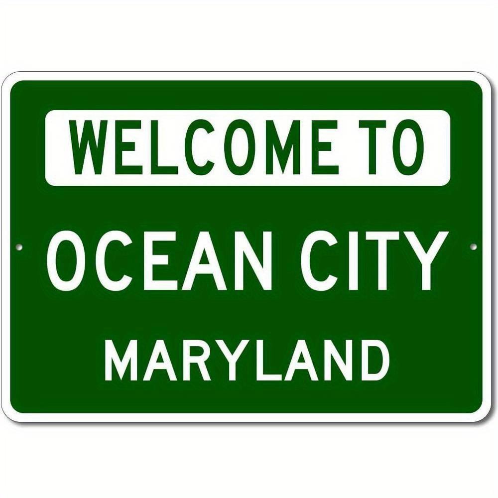 Ocean City Maryland Metal Street Sign 12X8 Inches