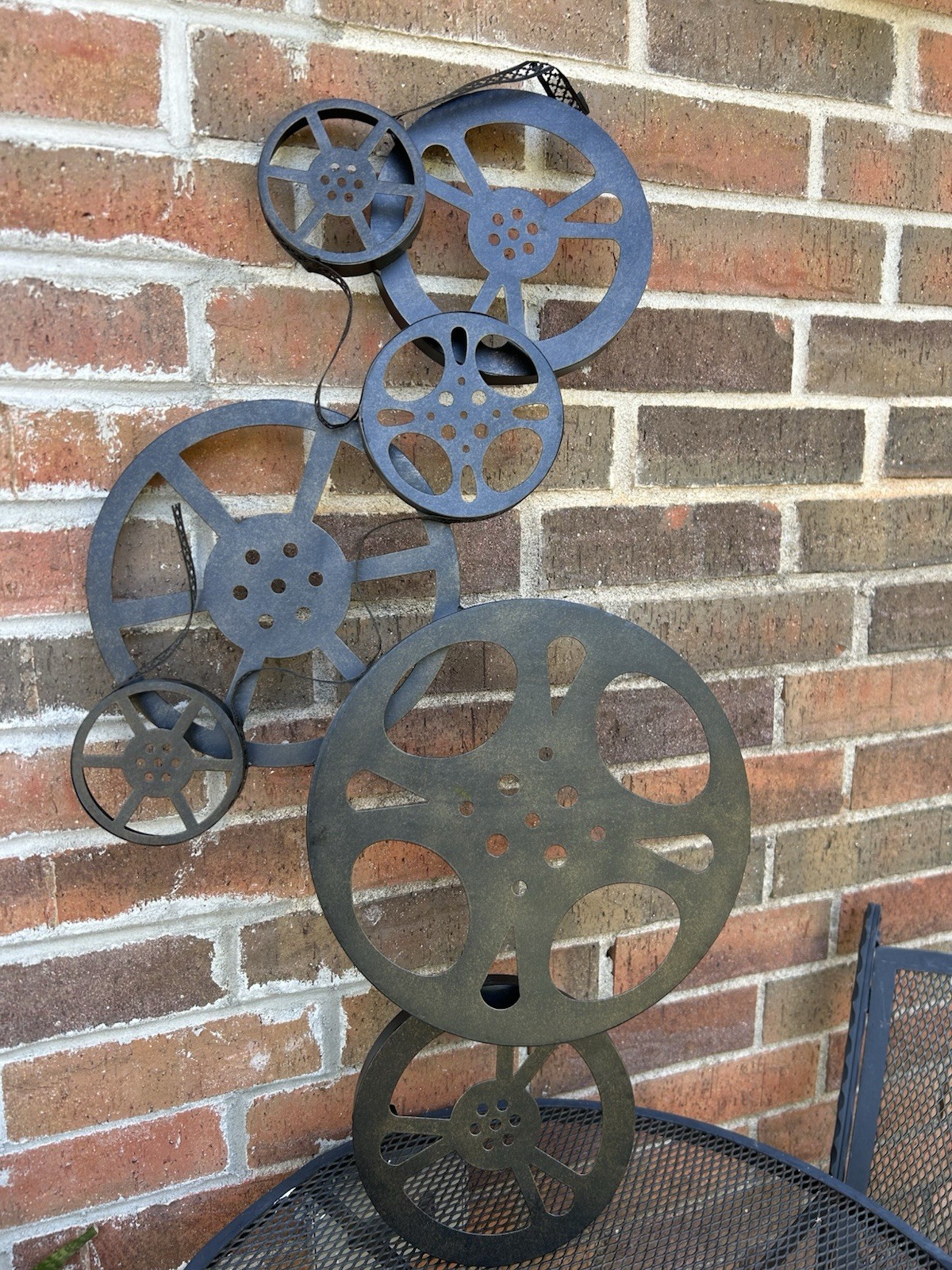 Industrial Americana Cinema Film Movie Reel Wall Hanging Art Rustic Hollywood