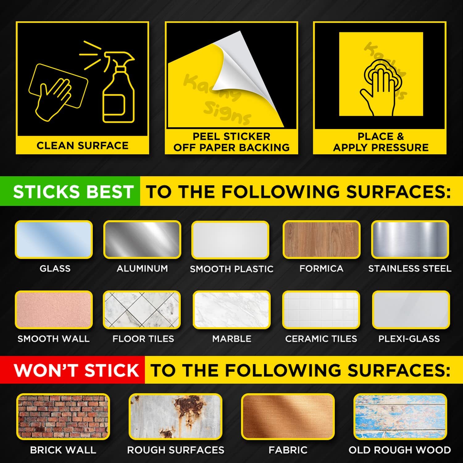 (Set of 4) No Soliciting Sticker Sign 6″ x 6″ – Durable Self Adhesive 4 Mil V…