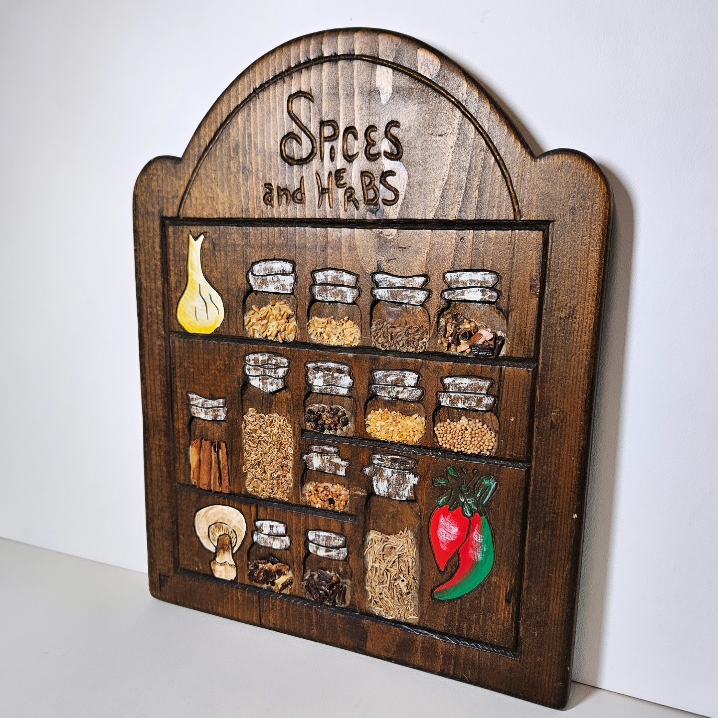 Vintage Handmade Spice Rack County Wall Decor