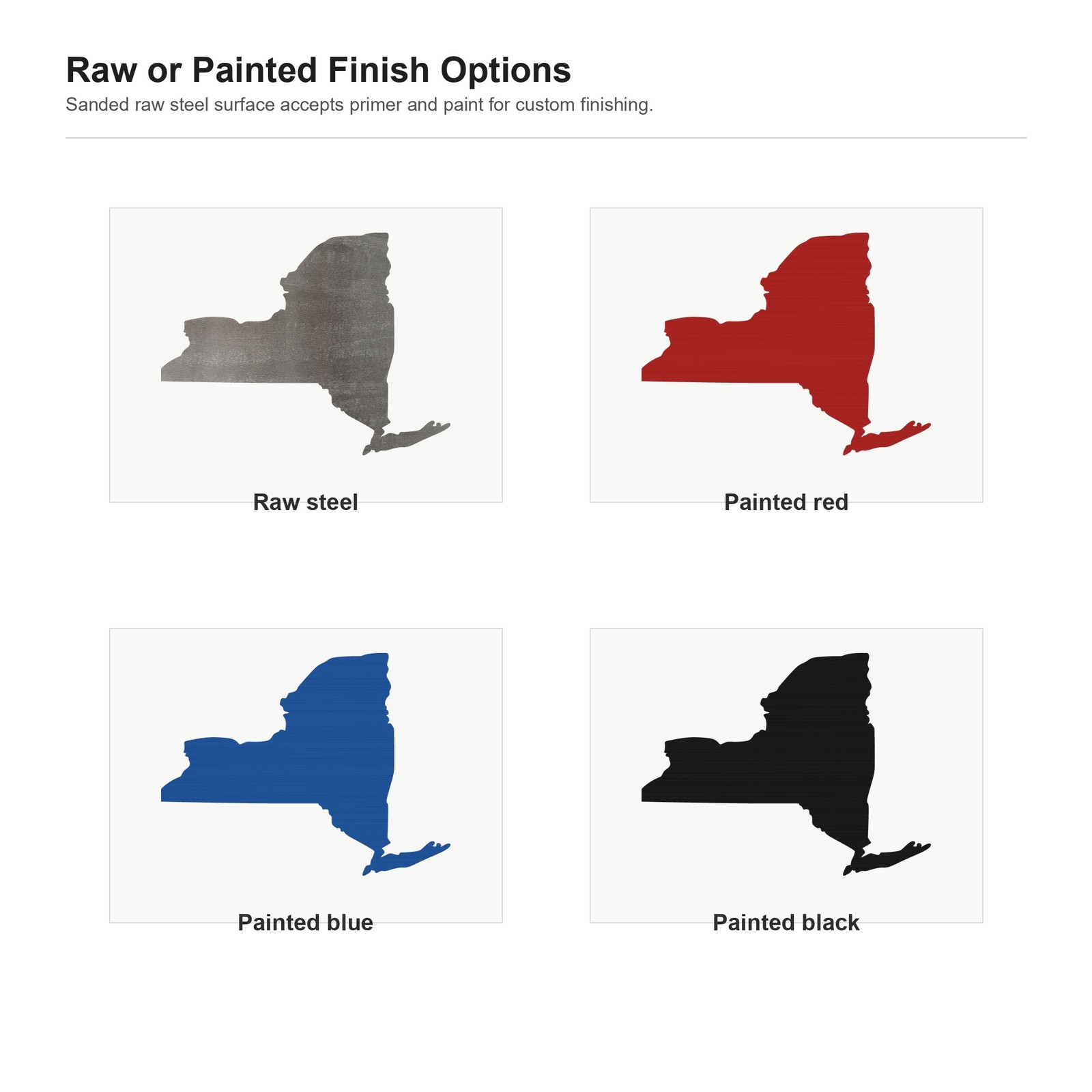 New York Steel Cutout Shape, Raw Metal Wall Art and Craft Supply