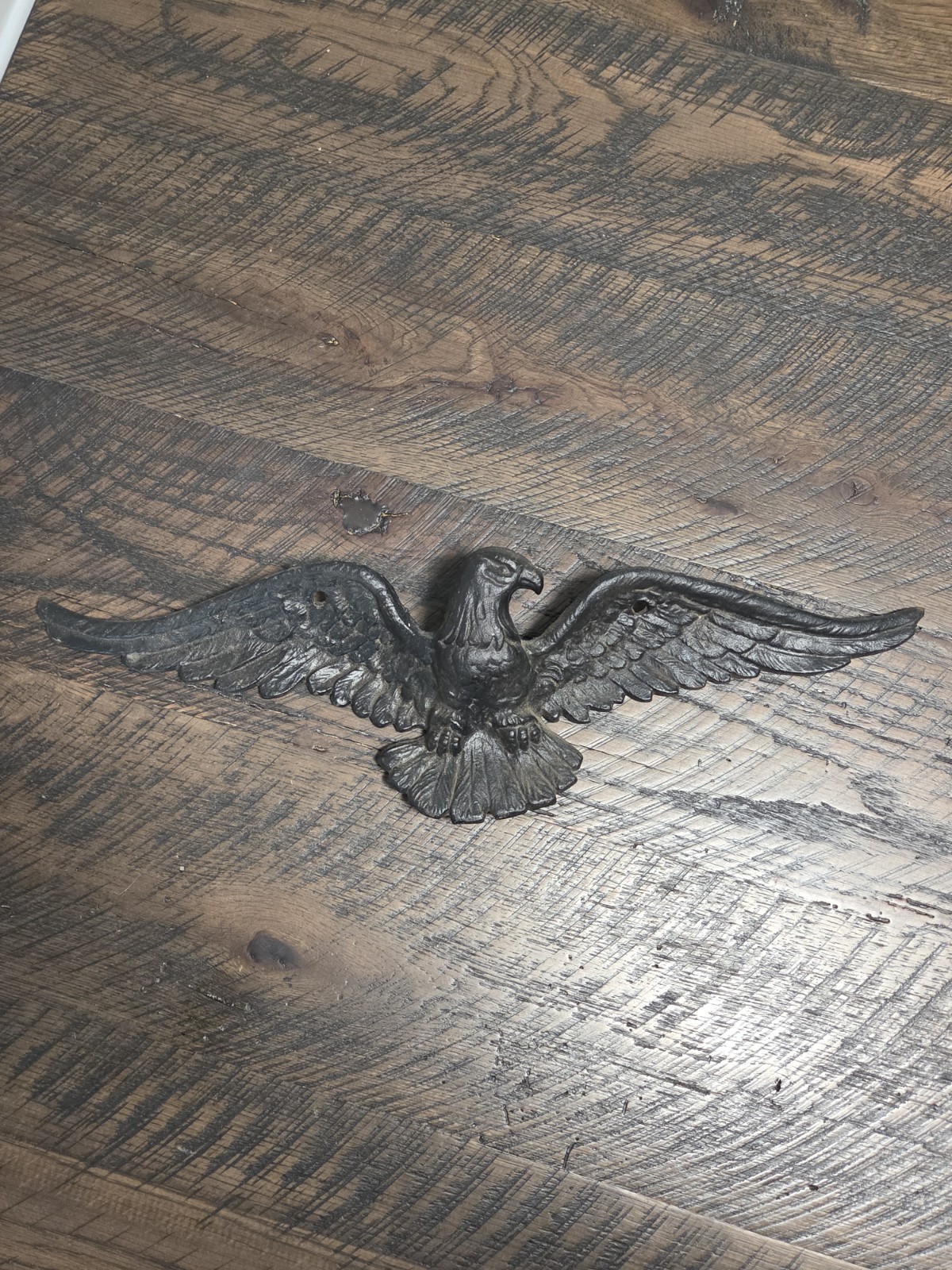 Vintage American Eagle Spread Wings Cast Aluminum Outdoor Wall Hanging Deco 18″