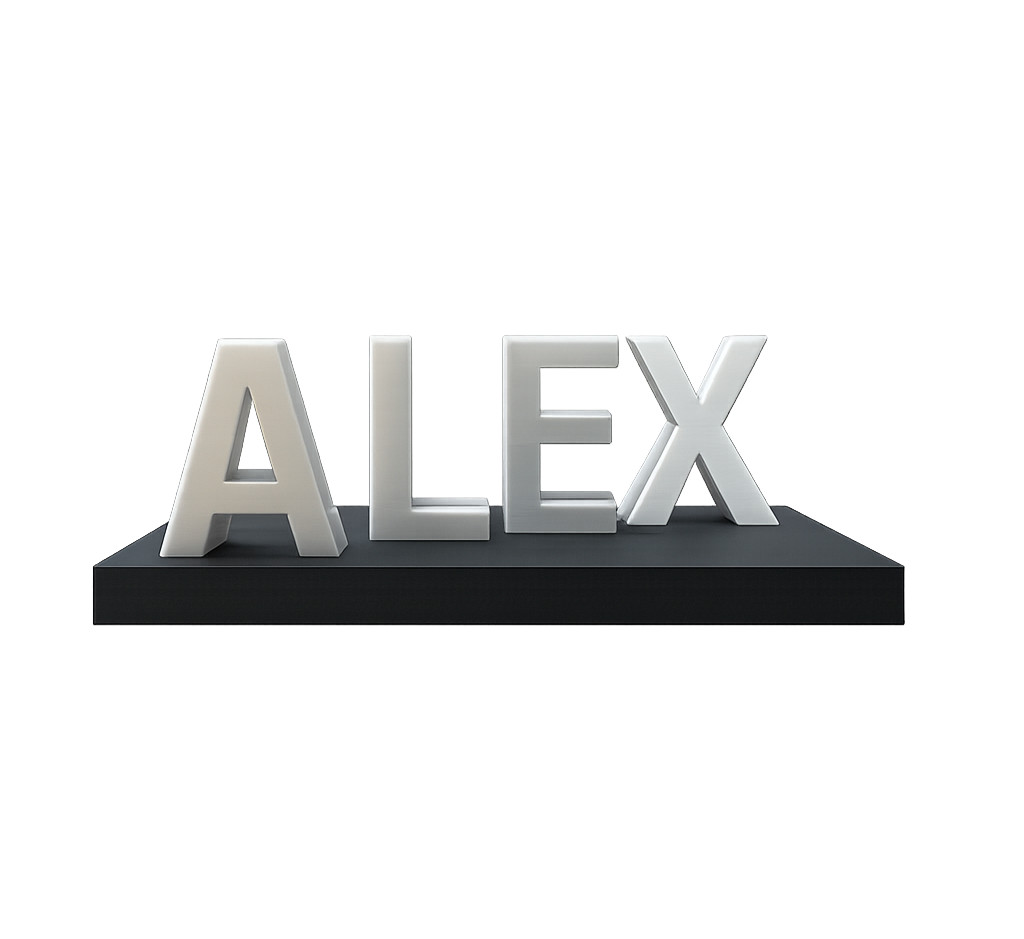 Personalized Dual Name Optical Illusion Sign Custom 3D Printed Decor Ambigram