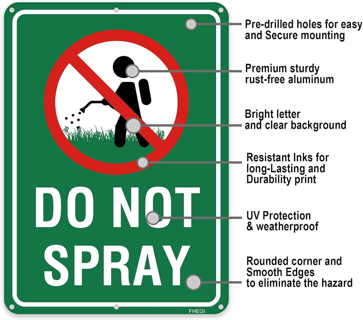 2PC Do Not Spray Signs, 10″x7″ No Spray Pesticide Sign,Reflective Rust Free Alum
