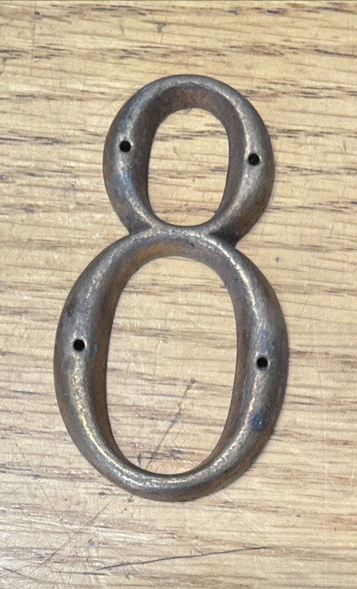 Brass Vintage House Address Numbers 3”