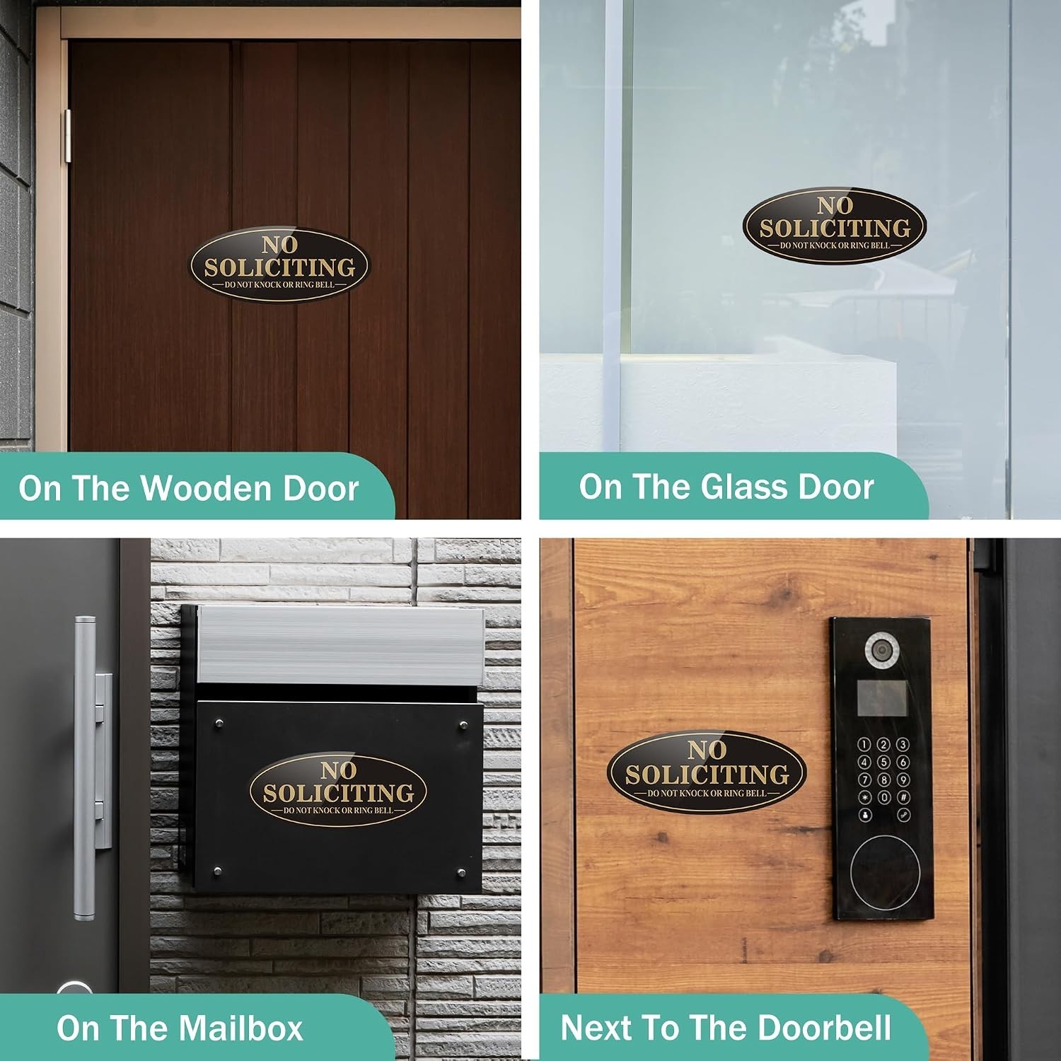 Self Adhesive No Soliciting Sign, Front Door