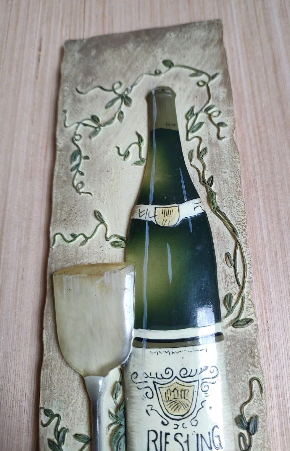 Kate McRistie Wall Art Plaque 3D Vintage and Vine Decor Dining Bottle 2005 Y2K