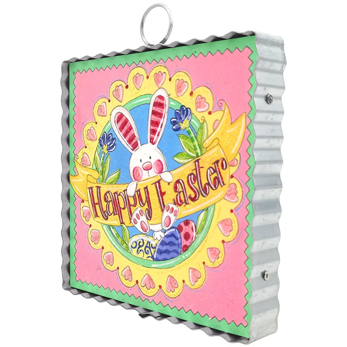 The Round Top Collection Mini Happy Easter Bunny Print 6x6x1