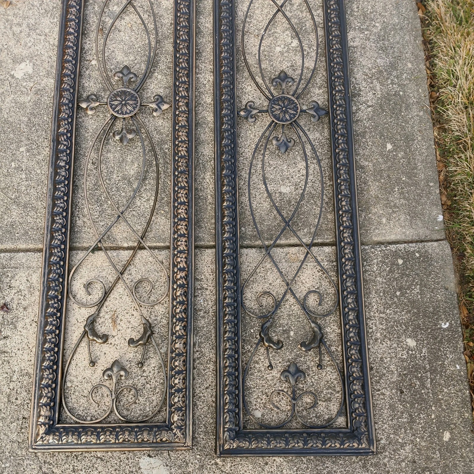 1- set of two vertical or horizontal wall decoration metal 48×10″ classic style