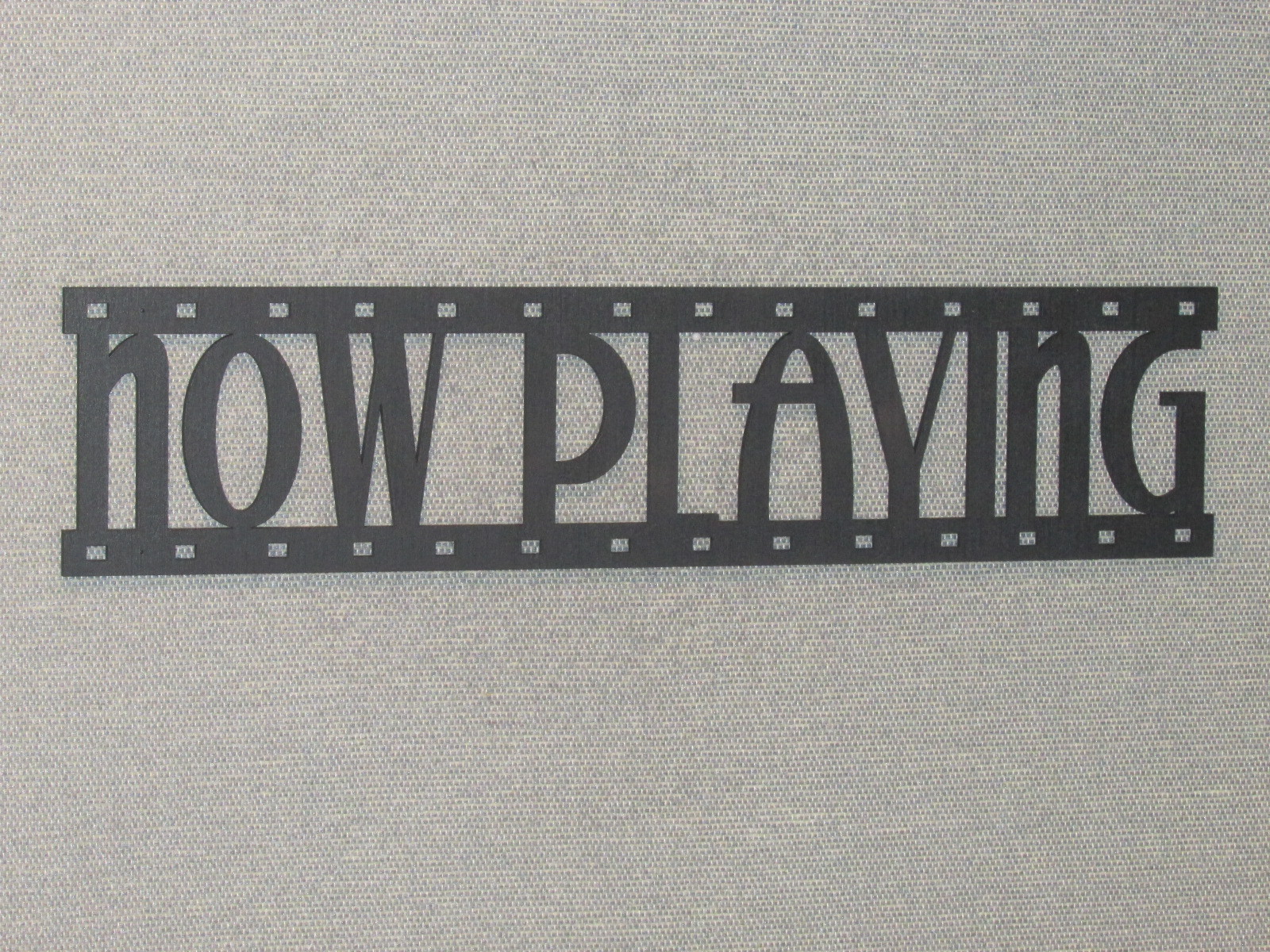 NOW PLAYING Movie Film Strip Wood Wall Word Sign Art Decor Movies Reel