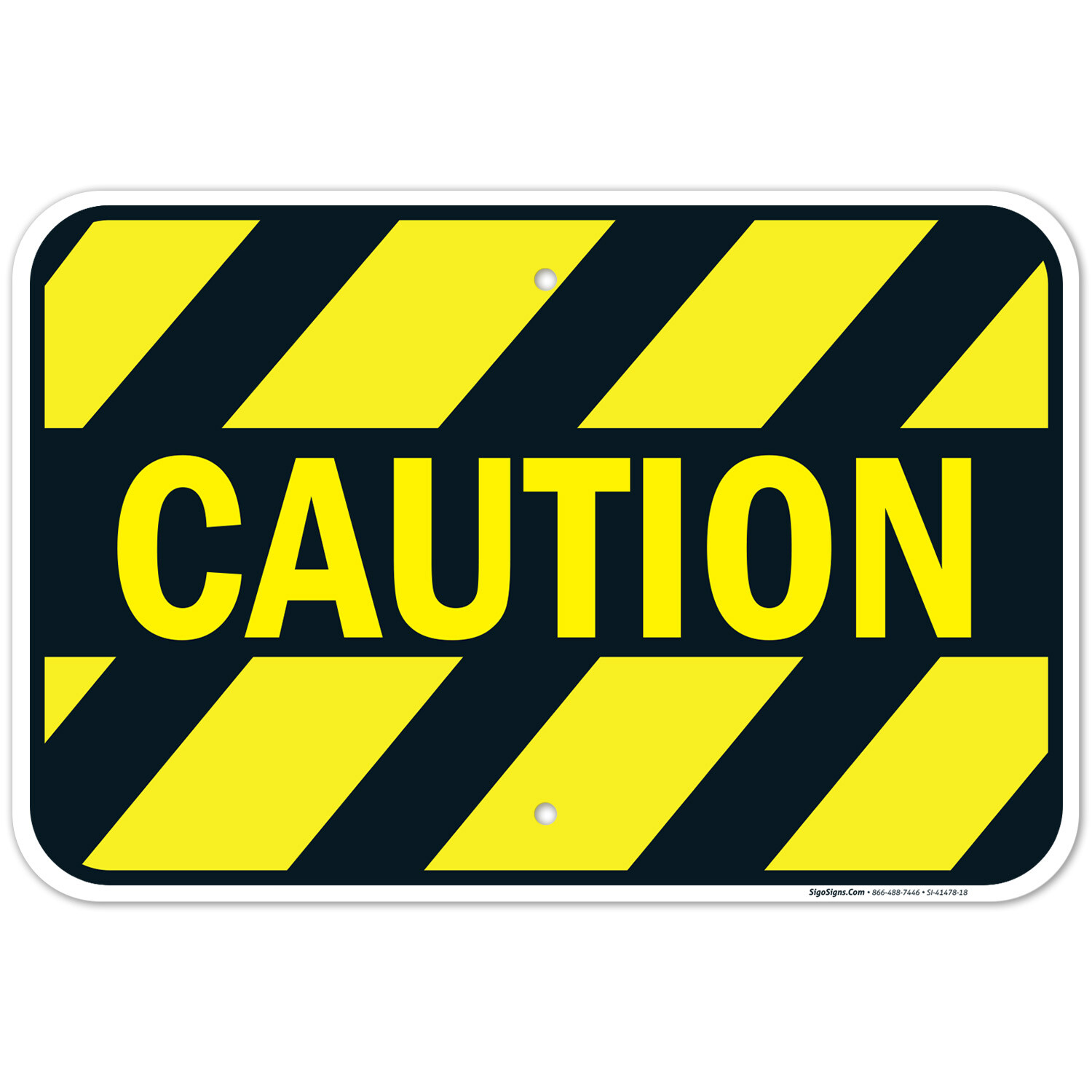 Black Yellow Striped Caution Sign,