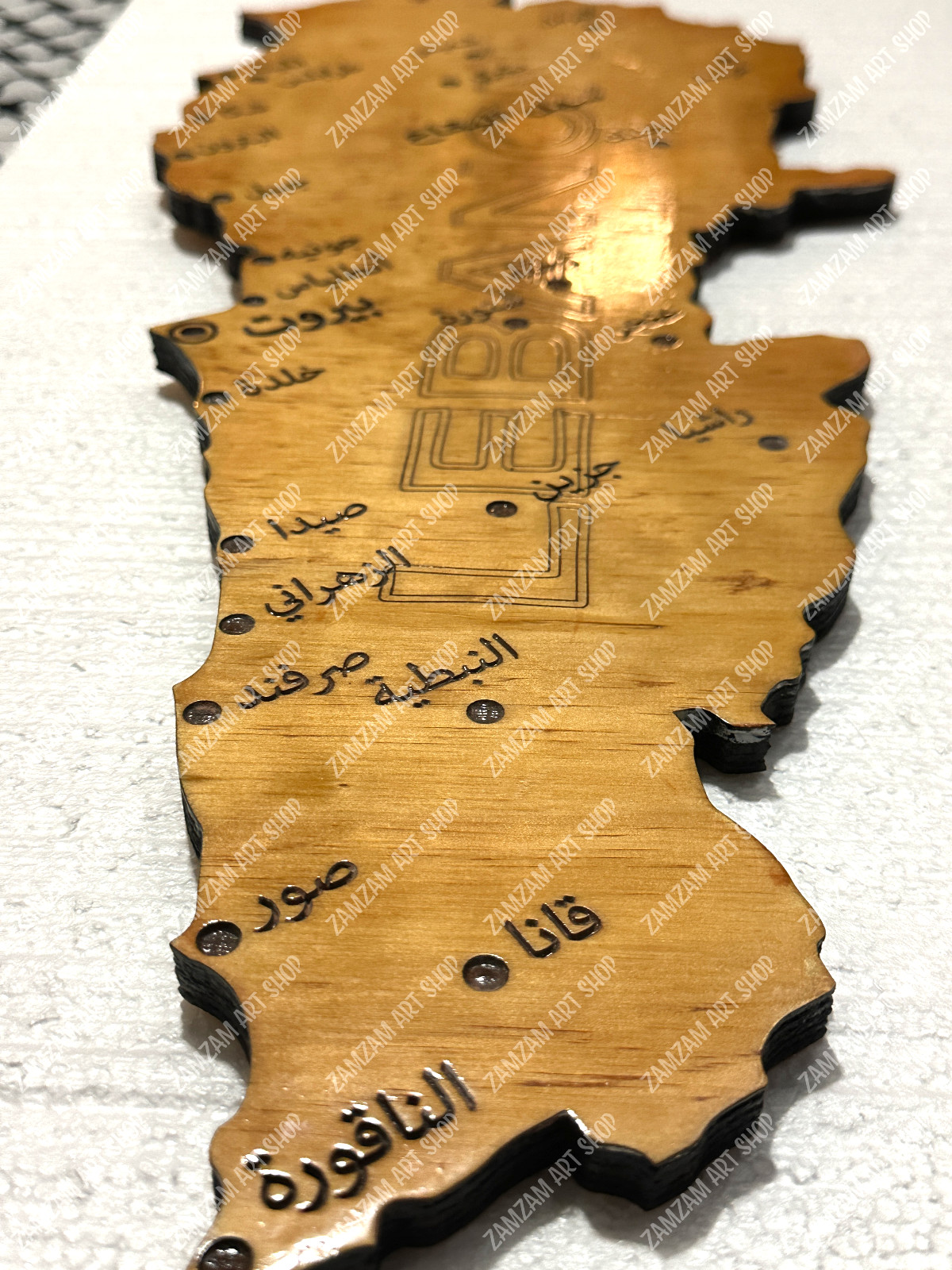 Wooden Map of Lebanon Wall, Home Decor, Birthday Anniversary Gift خريطه لبنان