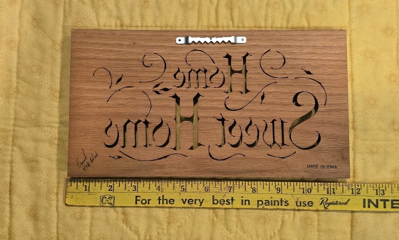 Wood Home Sweet Home Plaque Wall Decor Rectangle Hanging Medium Brown Handmade