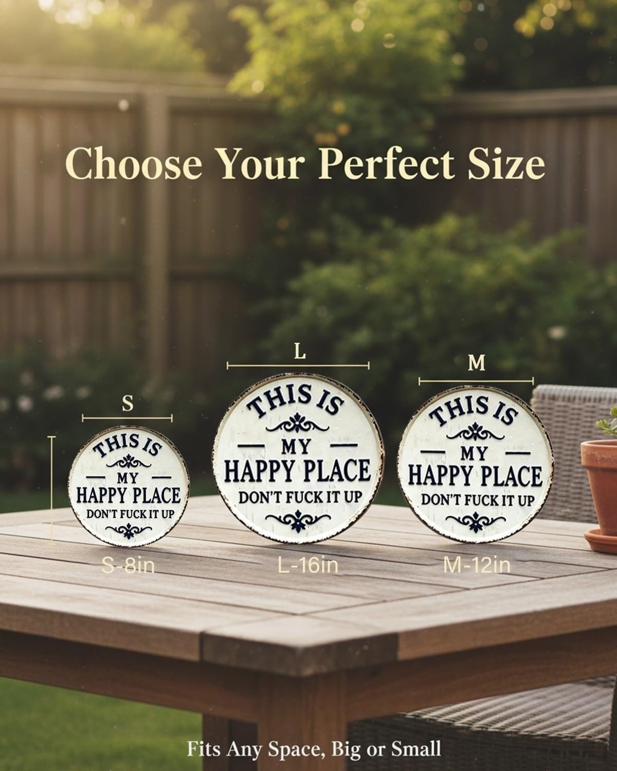 This Is My Happy Place Don’t F It Up Metal Sign Vintage for Home Garden Man Cave