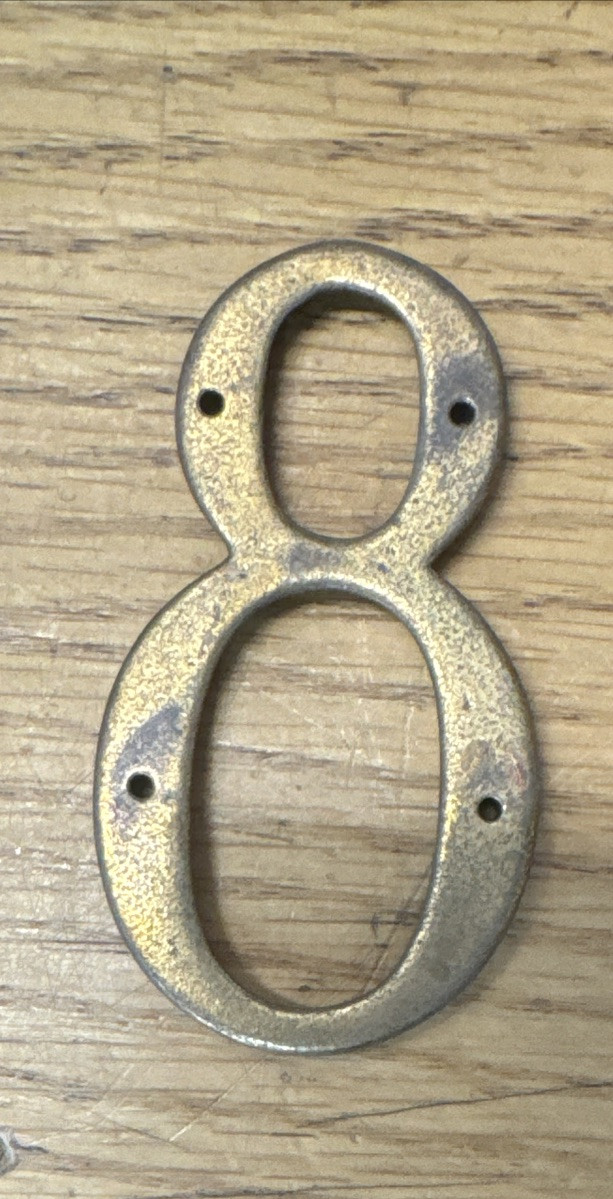 Brass Vintage House Address Numbers 3”