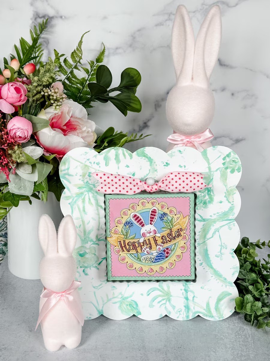 The Round Top Collection Mini Happy Easter Bunny Print 6x6x1