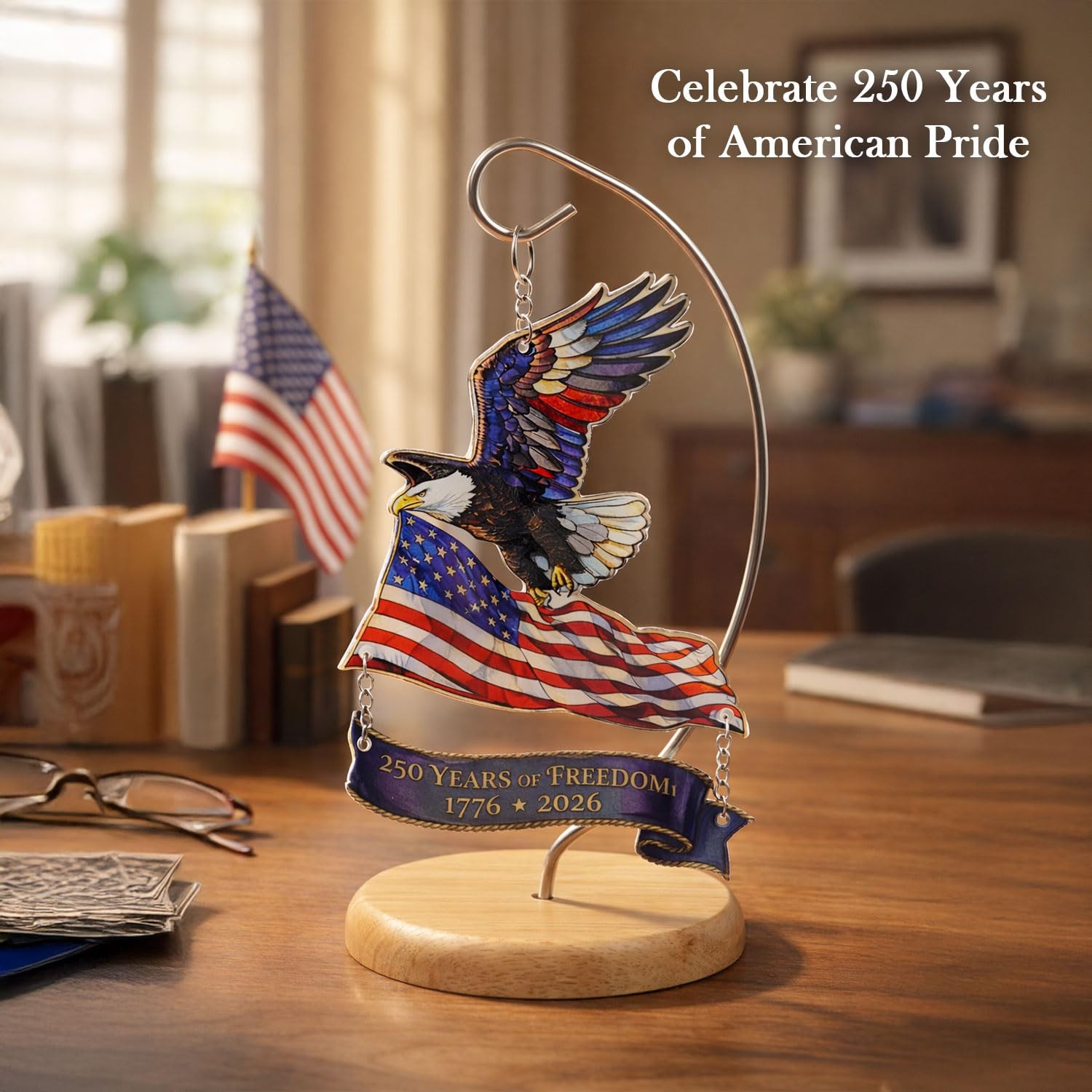 250th Anniversary USA Ornament 1776 –2026, America 250 Eagle Patriotic Tablet…