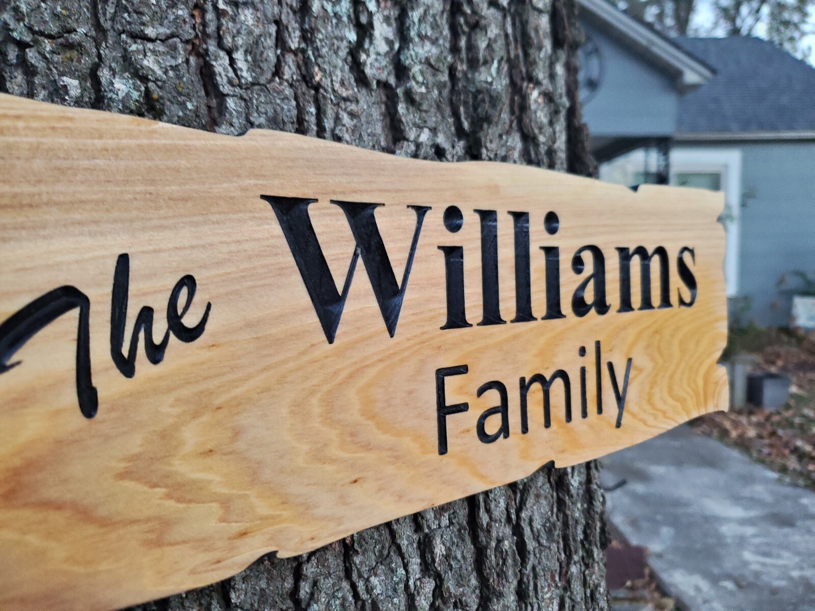 Custom Family Last Name Sign Rustic Carved Outdoor Indoor Wood Wall Art Plaque