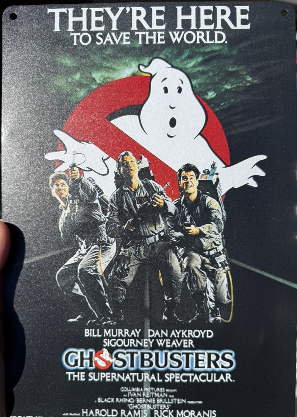 Metal Sign Ghostbusters Movie Poster 9×12 G2
