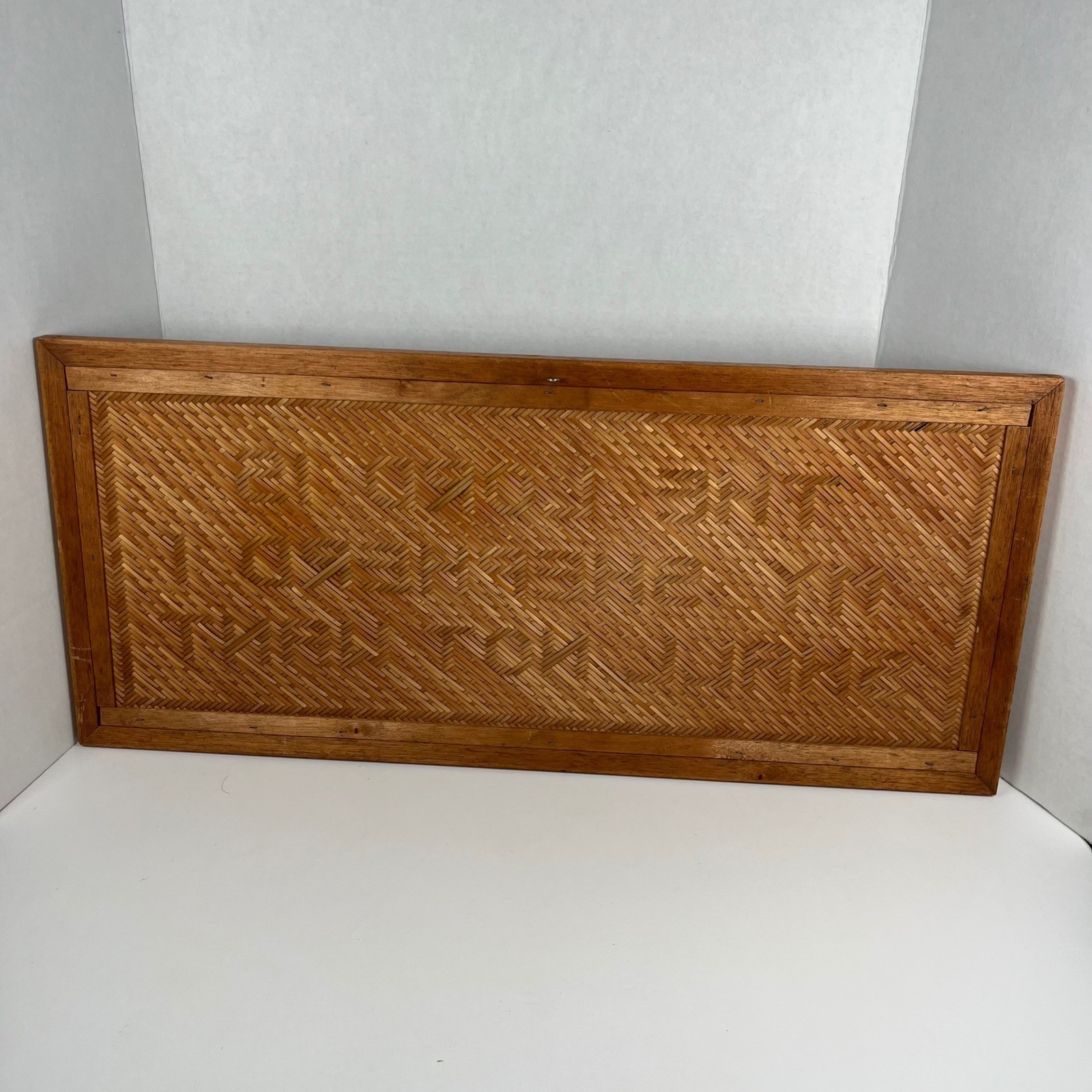 Vintage Woven Bamboo Psalm 23 The Lord Is My Shepherd Religious Wall Art Sign