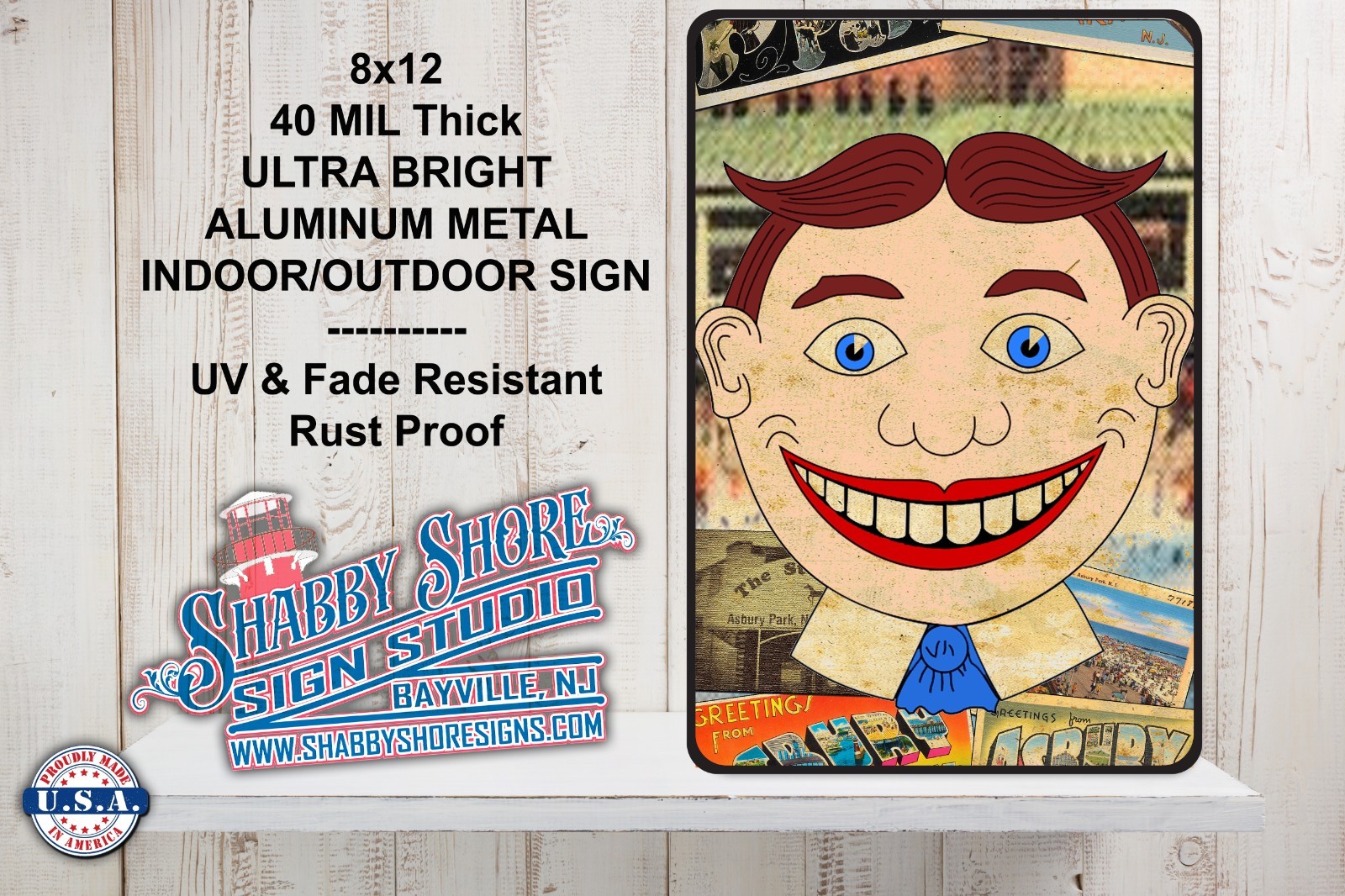 Asbury Park Tillie Rustic Style Metal Indoor/Outdoor Sign 8×12