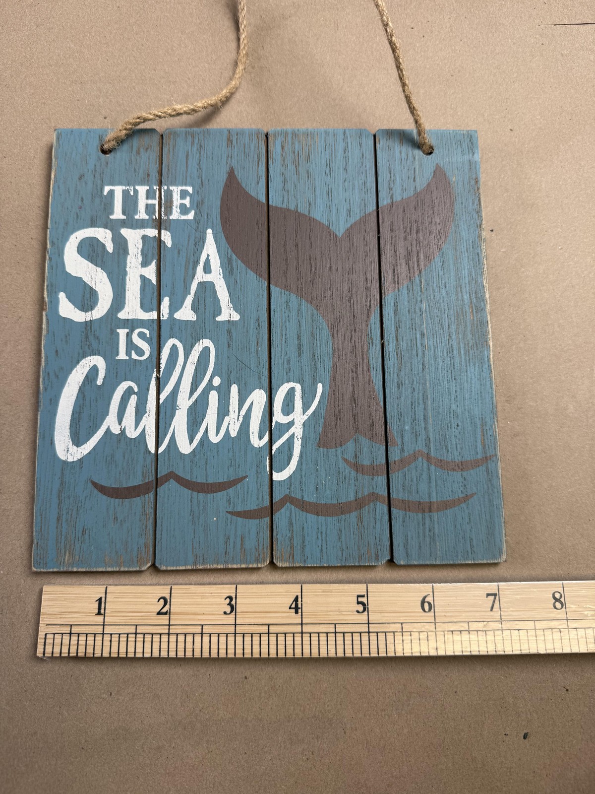 Set Of 2 Beach Sea Coastal Hanging Wood Wall Signs Nautical Decor Plaques