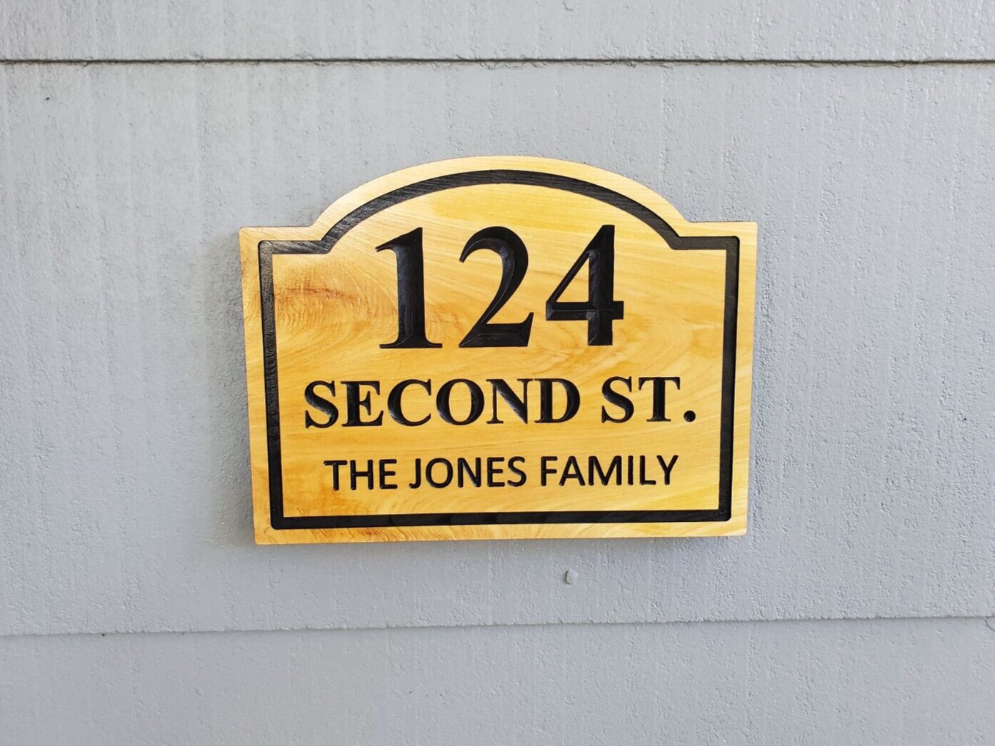 Custom House Plaque Street Number And Last Name Sign Outdoor Wood Cedar Mahogany