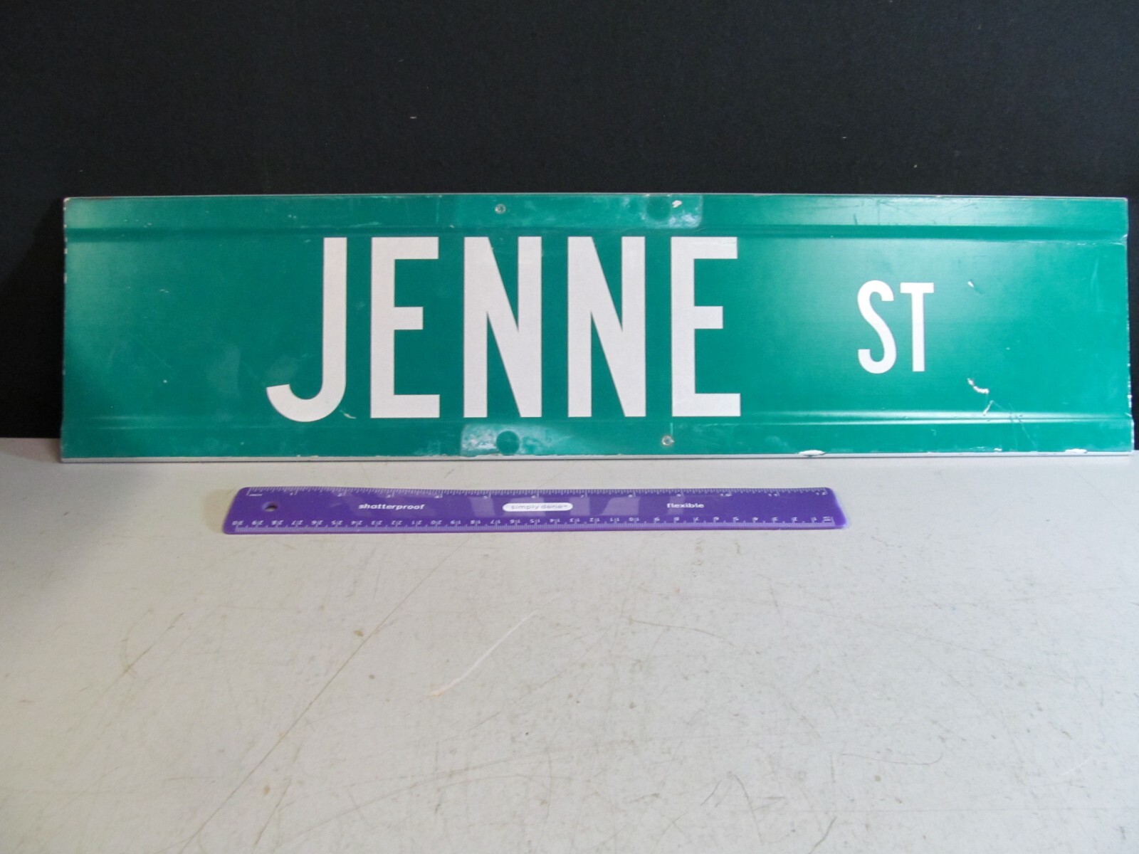 JENNE St. Metal Street Sign Municipal Discard 24×6 / 1 of 2