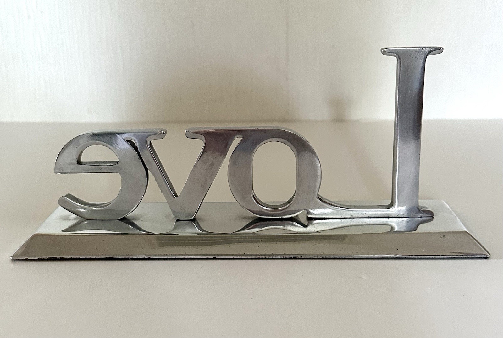 Silver Tone Metal 3D Freestanding Letters Love Peace Faith 3Piece Word Decor Set