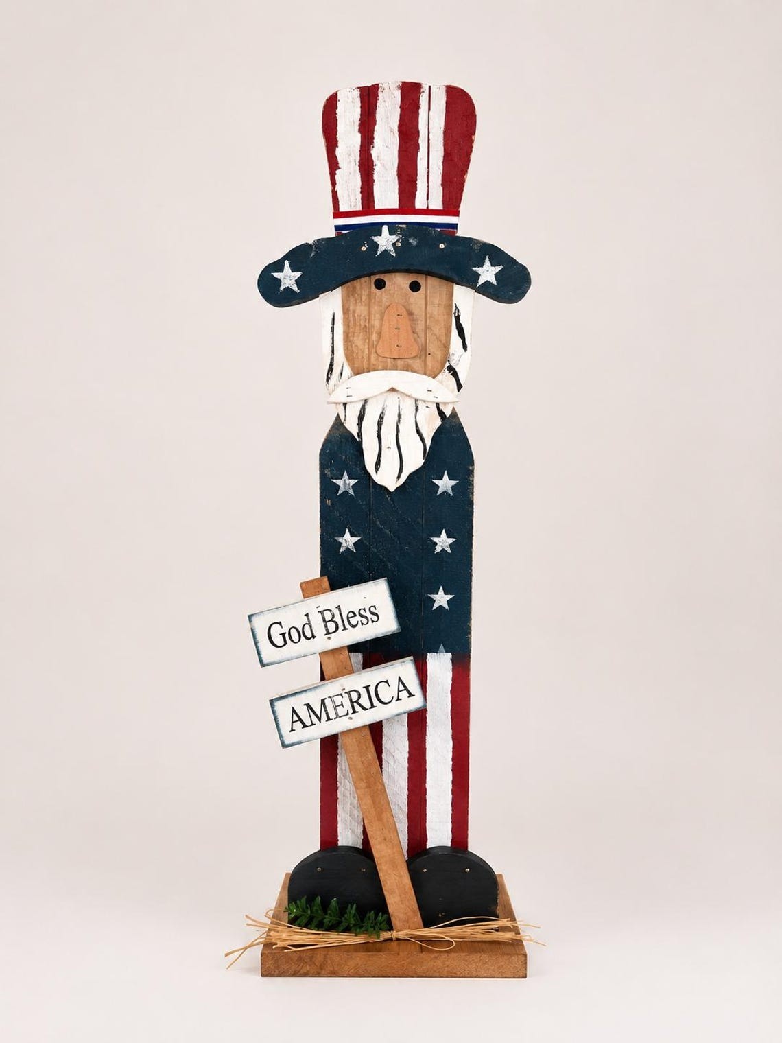 Amish Made Uncle Sam Porch Sitter | Handmade Patriotic