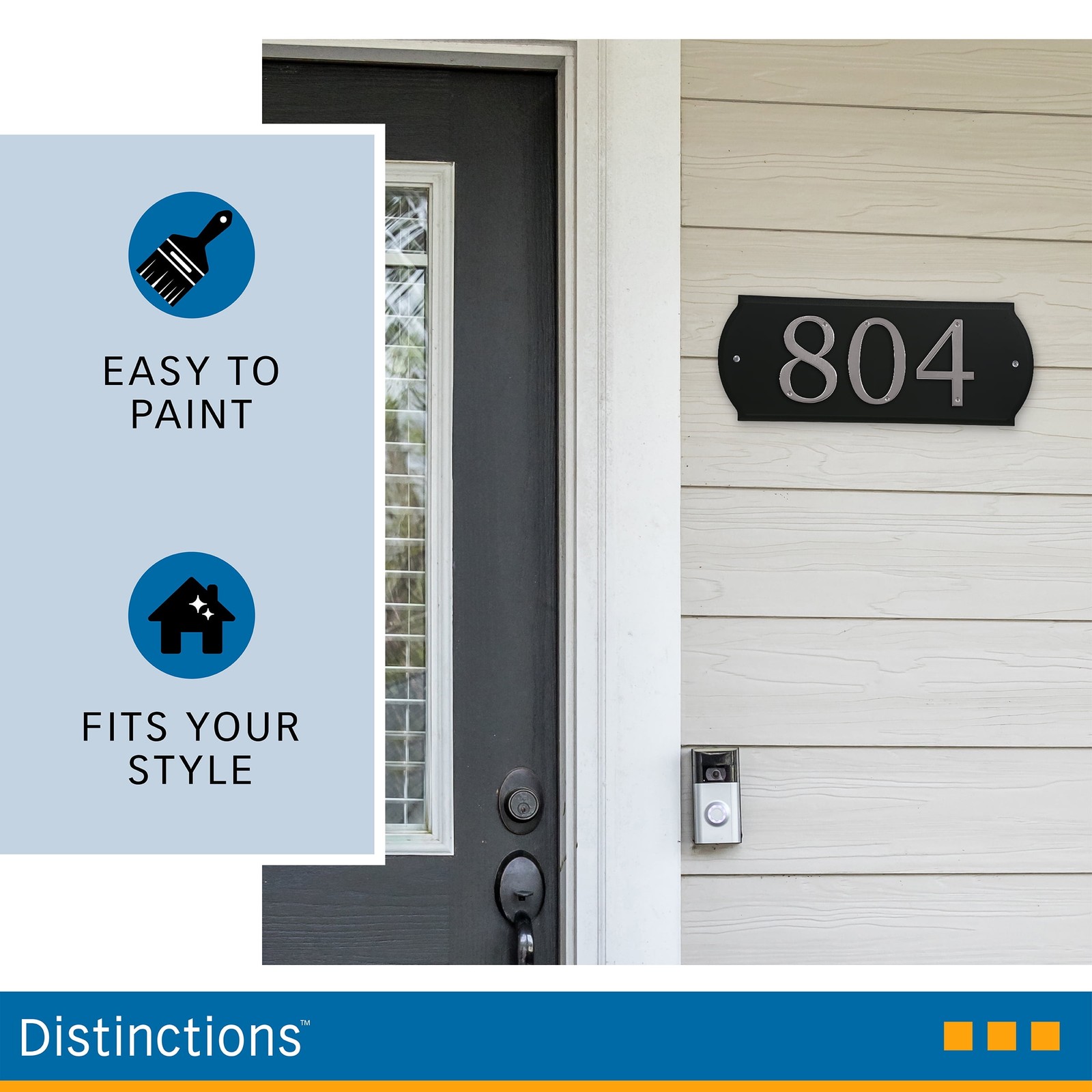 6″ x 16″ White Plaque, PVC Address Plaque with Hardware