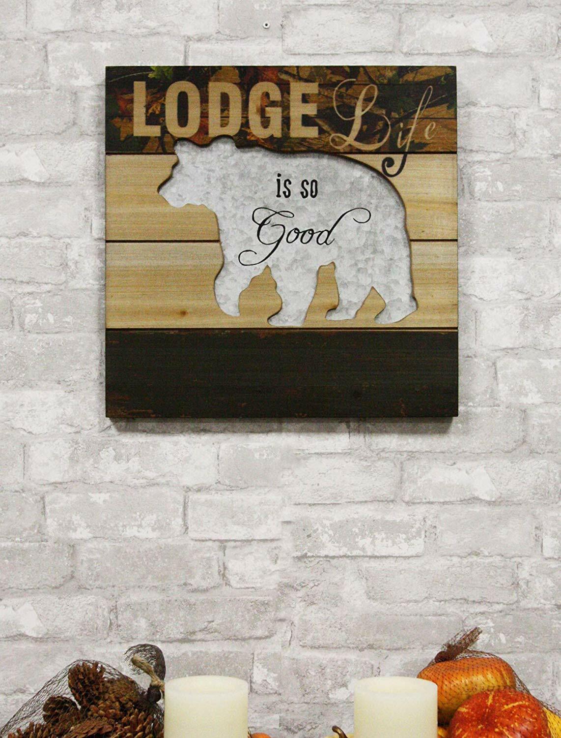 Rustic Lodge Life is So Good Hand Painted Wooden Sign Western Wall Plaque Decor