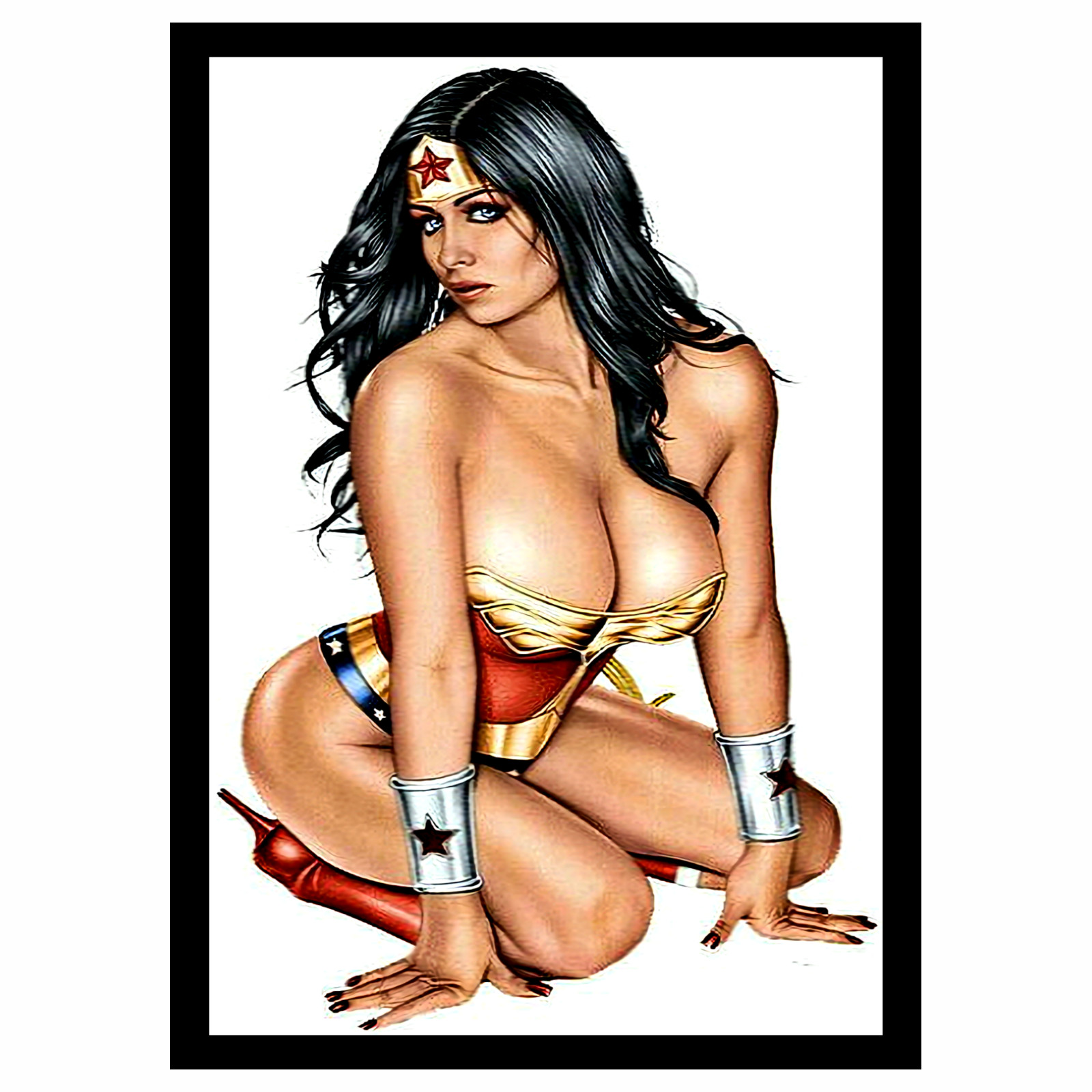 Sexy Adult Sticker Decal Sign Beautiful Brunette With Tan Body 4 Sizes