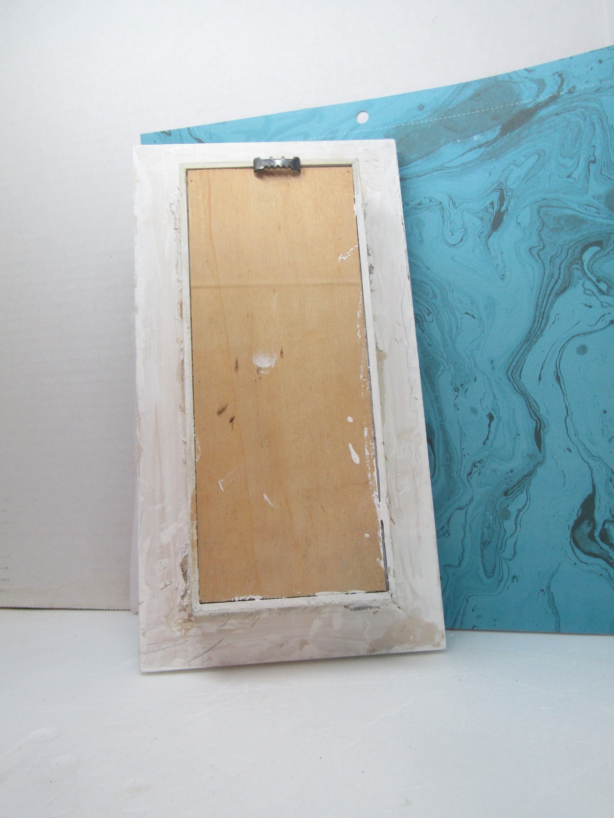 Bathroom Wall Decor Vintage White Wood Shadowbox Towels Bottle Dish