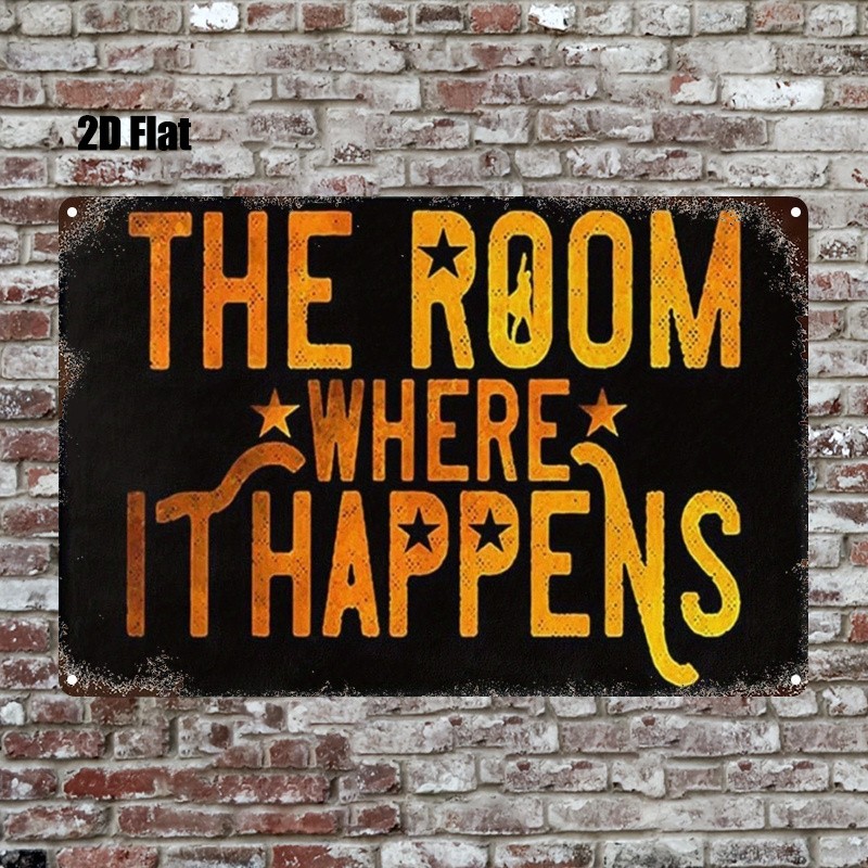 Metal Sign Black Yellow Text 8×12 Bathroom Decor