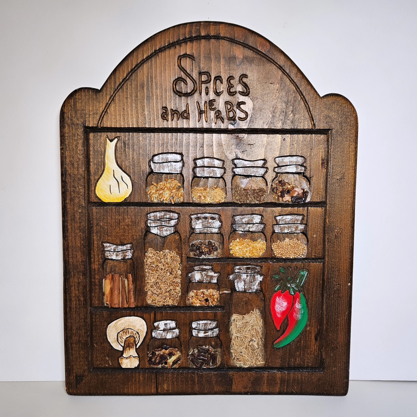 Vintage Handmade Spice Rack County Wall Decor