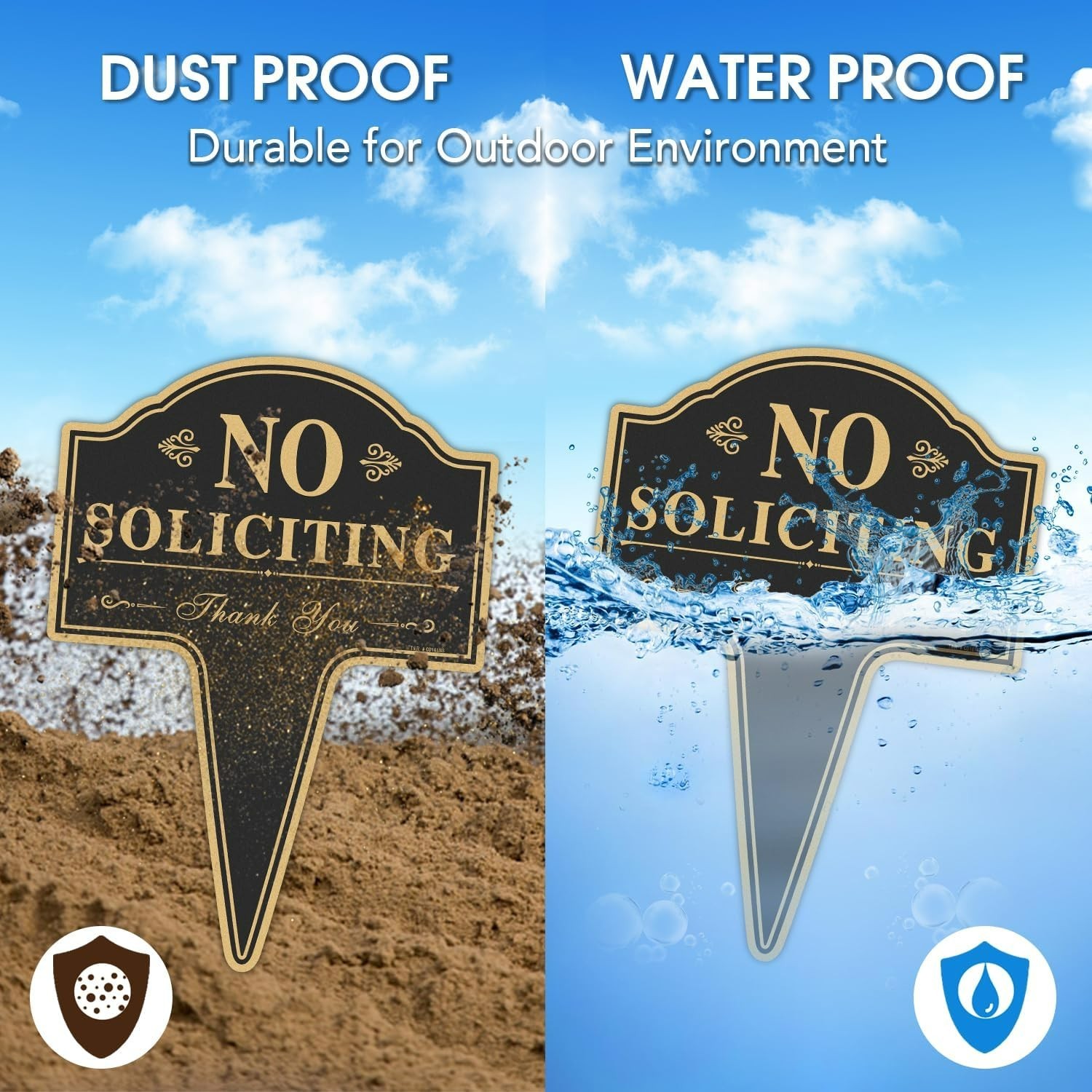 Durable 14” x 10” Anti-Solicitation Signs – 2 Pack, Rust-Free & UV Protected