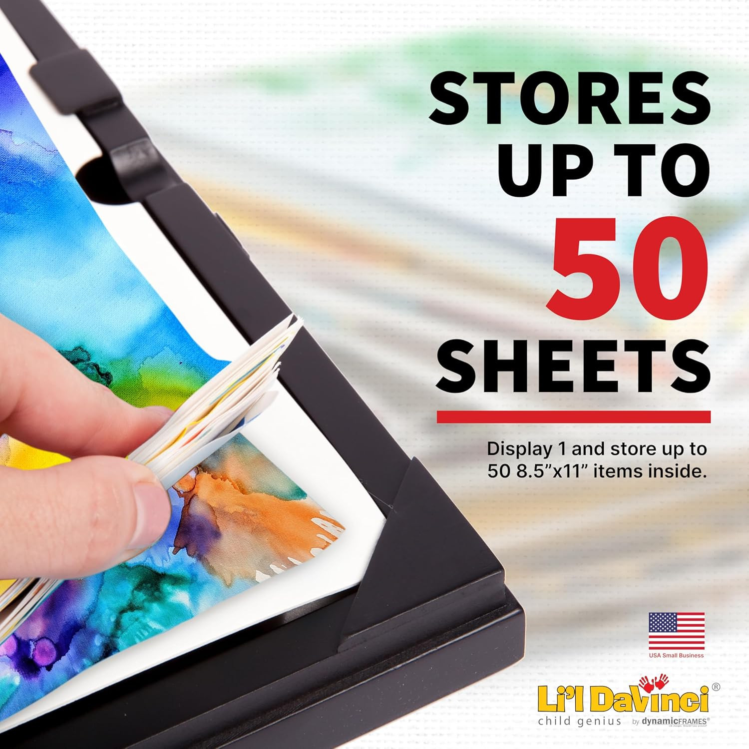 Li’L Davinci Art Cabinet, Stores up to 50 Pieces of 8.5 X 11 Inch Art, Outer Woo