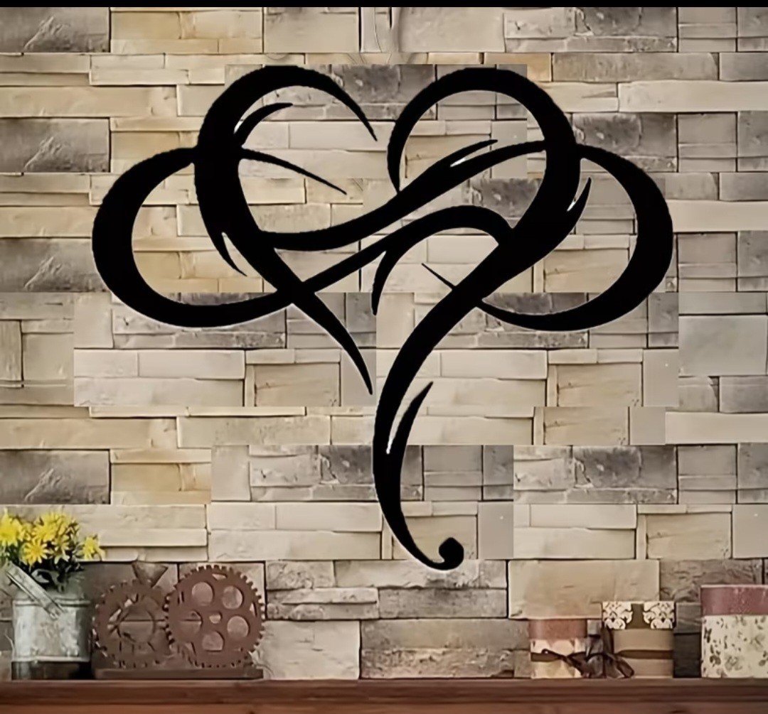 Infinity Heart Wall Decor (Black) (SIZE 2ND PICTURE)Metal Art